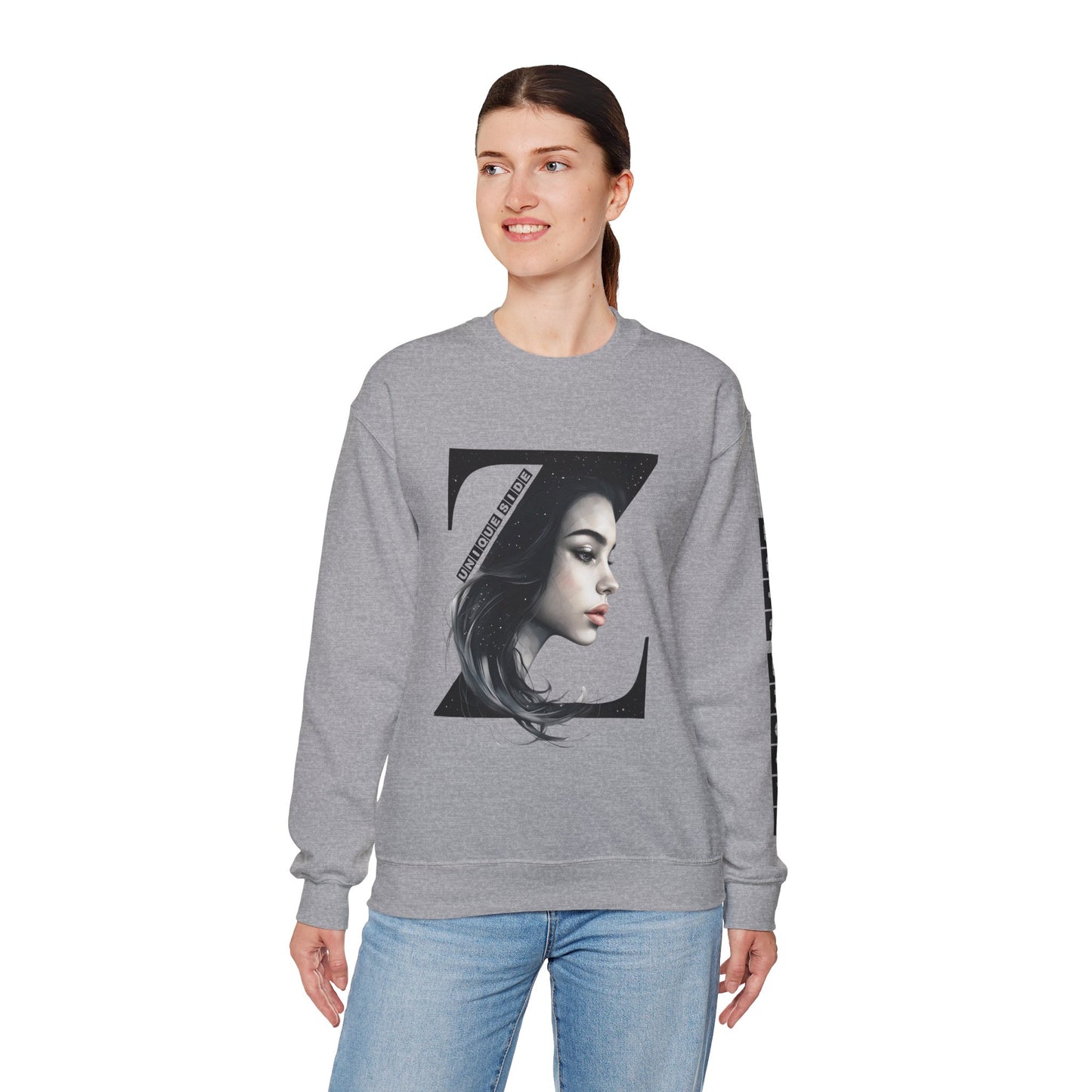 Letter Z, Stylish Artistic Sweatshirt, Trendy Crewneck, Graphic Sweater, Cozy Unisex Top, Unique Gift for Art Lovers, Everyday Comfort