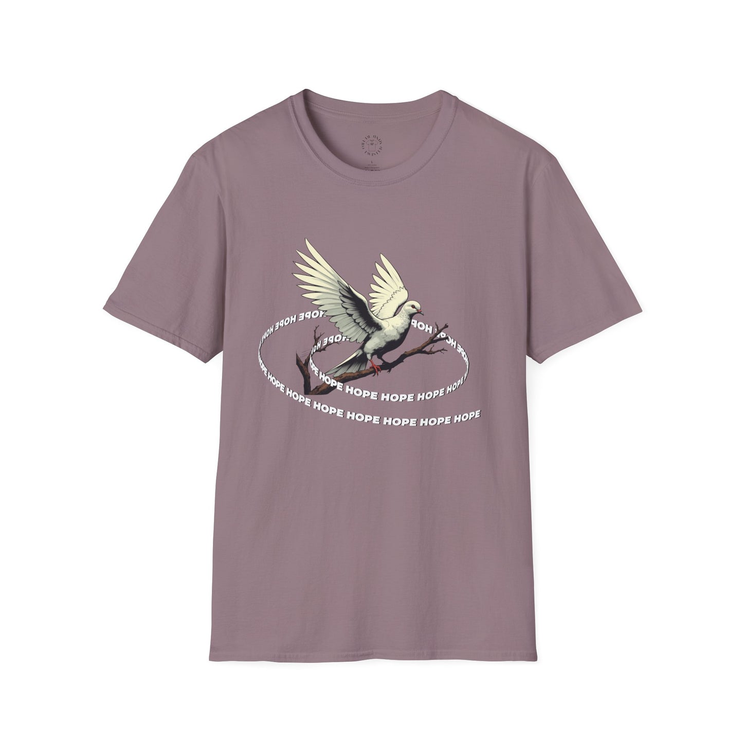 Hopeful Wings Unisex Softstyle T-Shirt - Inspirational Graphic Tee,dove,twisted