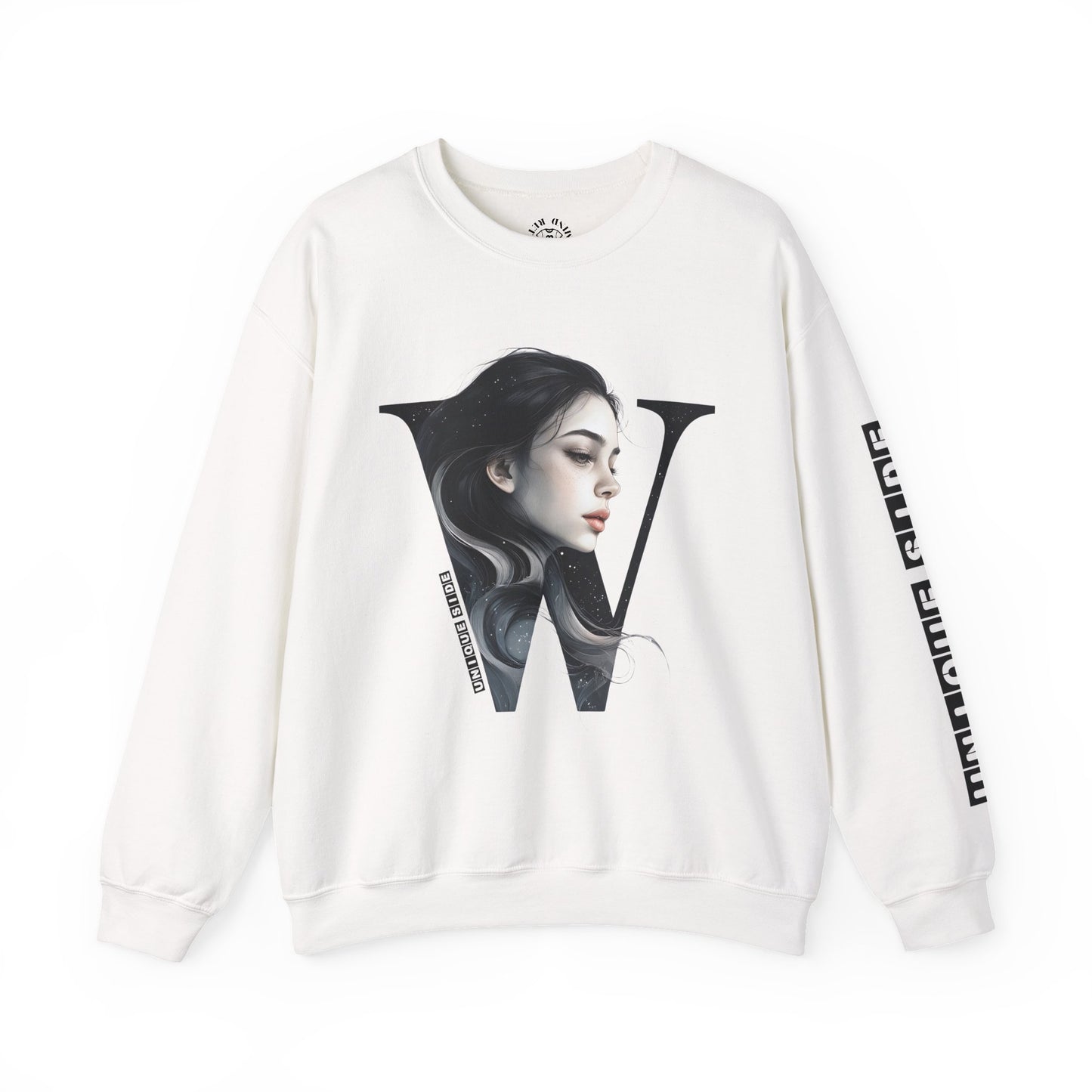 Letter W, Stylish Artistic Sweatshirt, Trendy Crewneck, Graphic Sweater, Cozy Unisex Top, Unique Gift for Art Lovers, Everyday Comfort