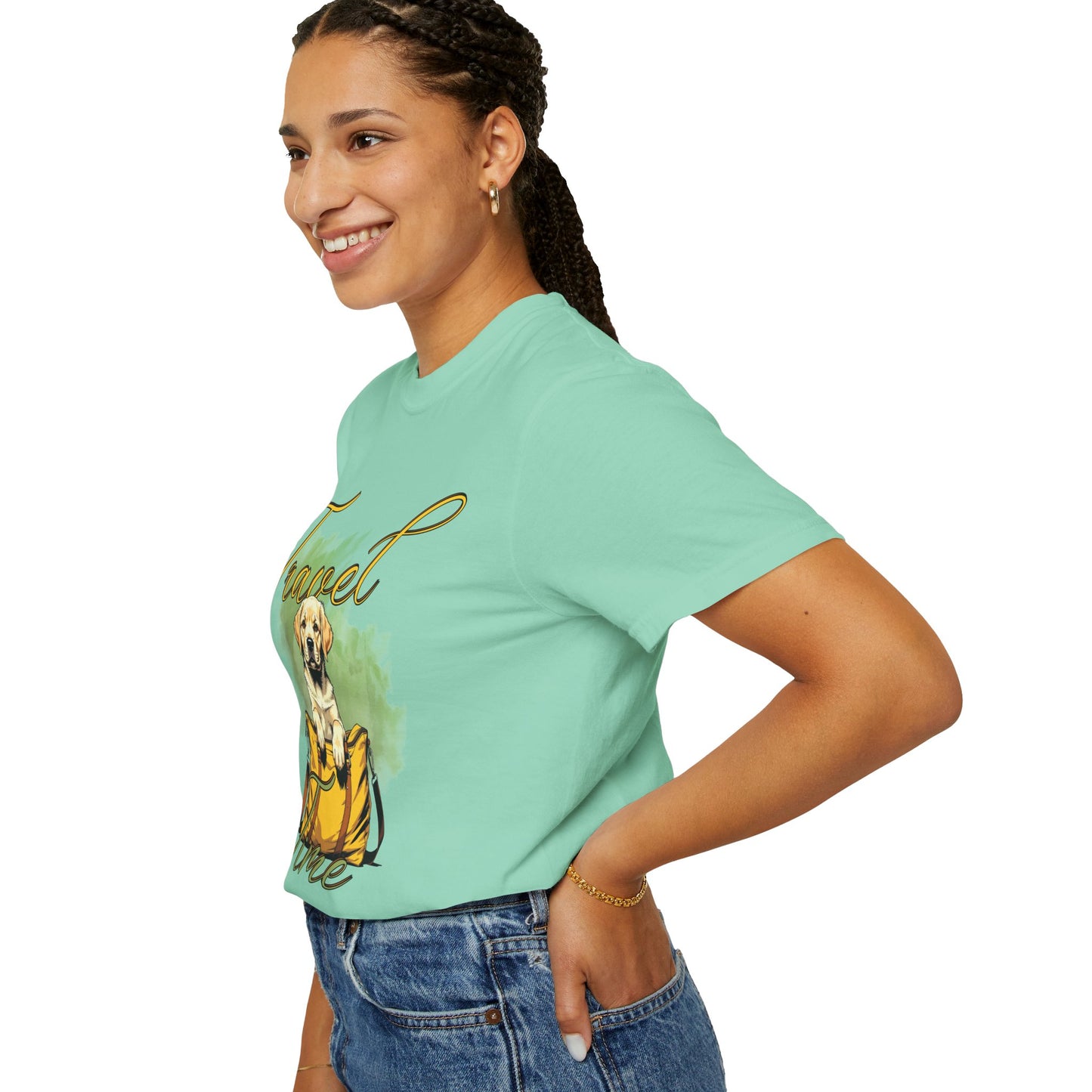 Travel Time Dog T-Shirt - Unisex Garment-Dyed Tee for Pet Lovers