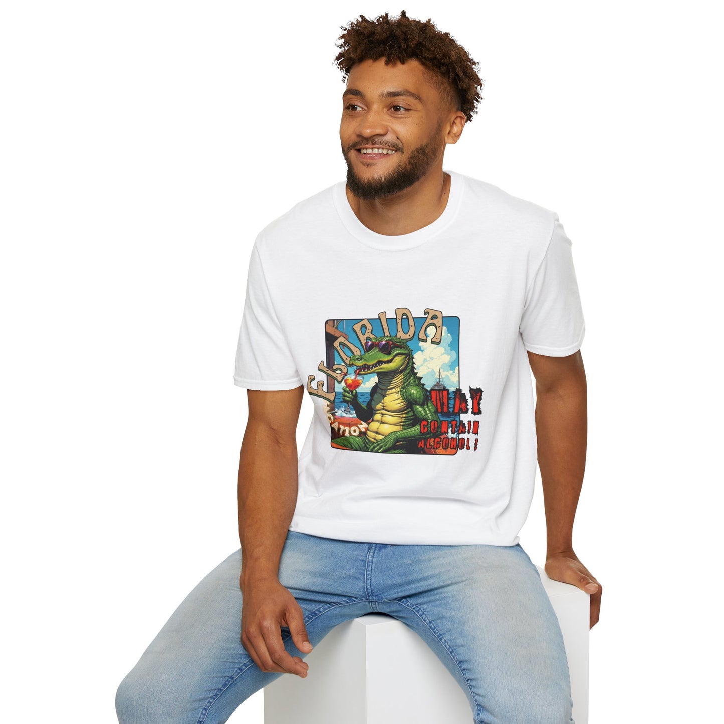 Florida Alligator Unisex Softstyle T-Shirt - Retro Vibe Casual Tee,vacation ,florida,