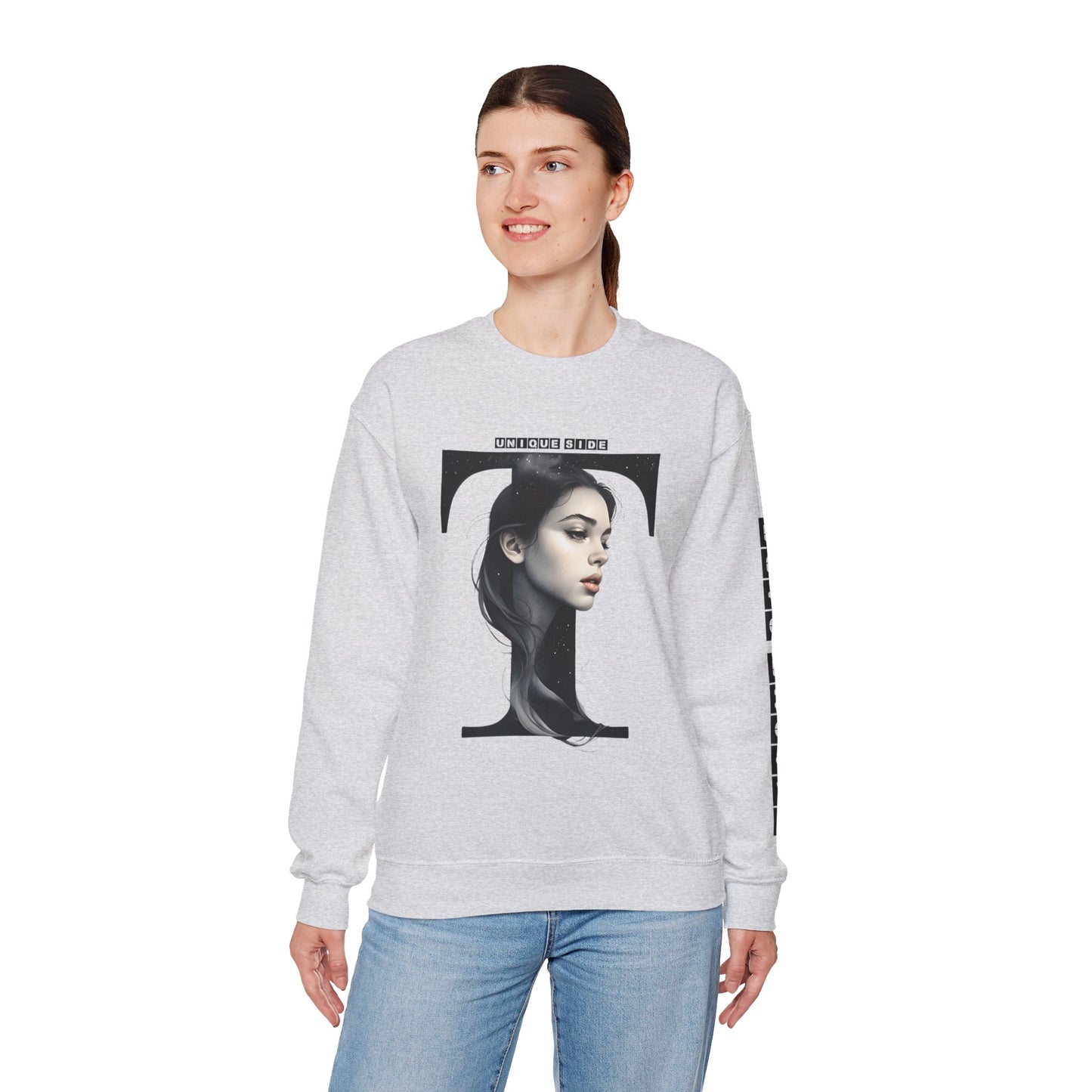 Letter T, Stylish Artistic Sweatshirt, Trendy Crewneck, Graphic Sweater, Cozy Unisex Top, Unique Gift for Art Lovers, Everyday Comfort