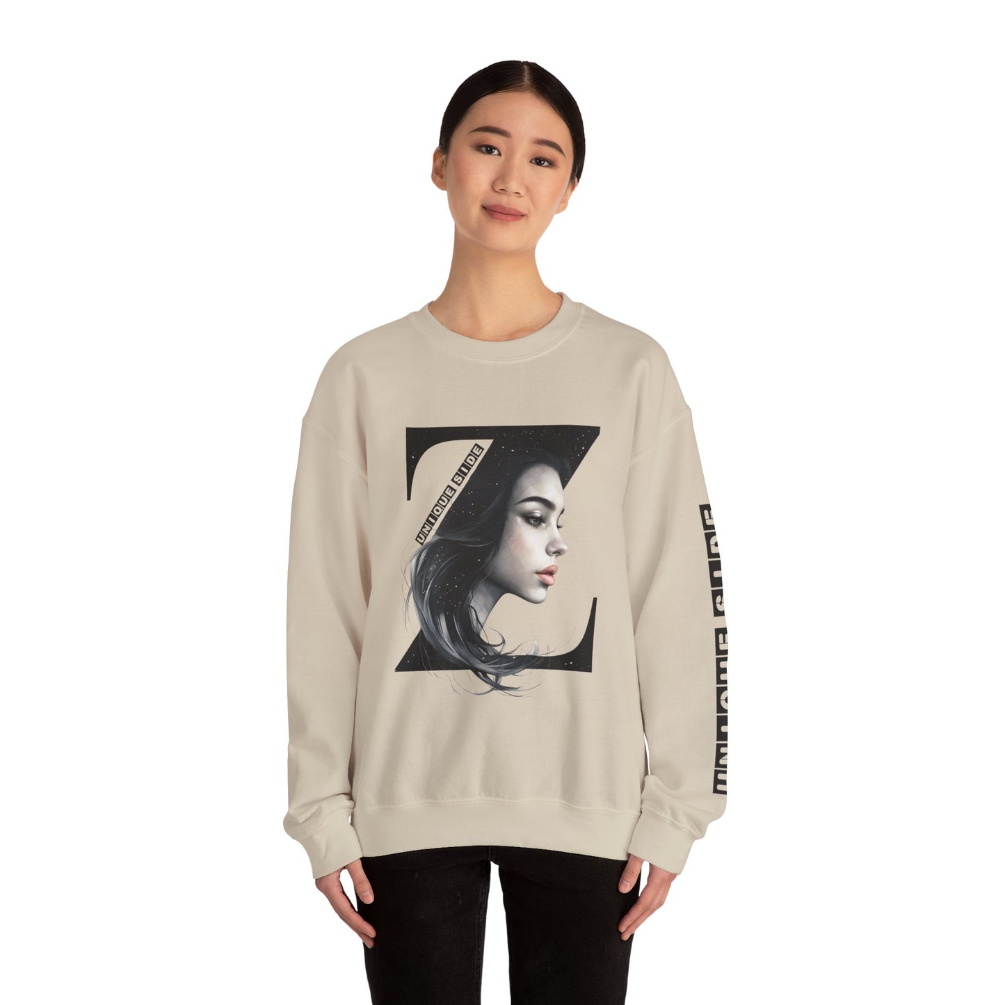 Letter Z, Stylish Artistic Sweatshirt, Trendy Crewneck, Graphic Sweater, Cozy Unisex Top, Unique Gift for Art Lovers, Everyday Comfort