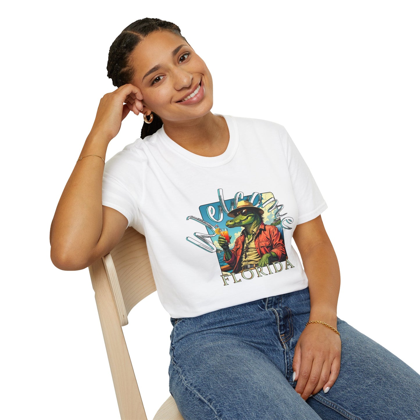 Welcome to Florida Graphic Unisex Softstyle T-Shirt, florida,gator