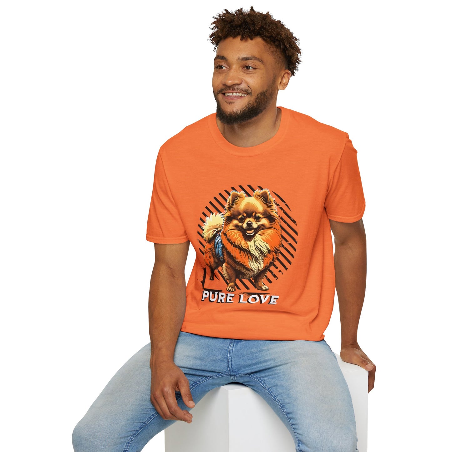 Unisex Softstyle T-Shirt - 'Pure Love' Pomeranian Print