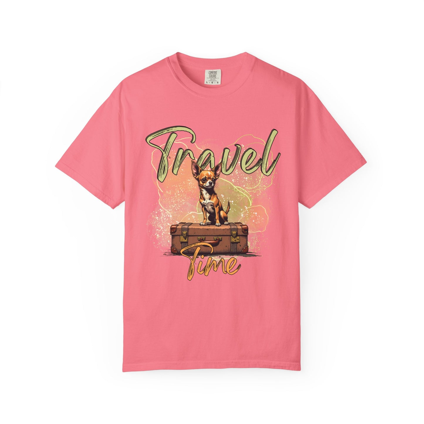 Travel Time Unisex Garment-Dyed T-Shirt - Cute Dog Design for Animal Lovers
