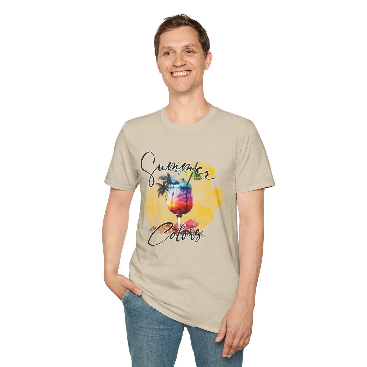 Summer Colors T-Shirt, Unisex Tee for Beach Days, Vacation Style, Summer Outing, Travel Shirt, Gift for Him/Her