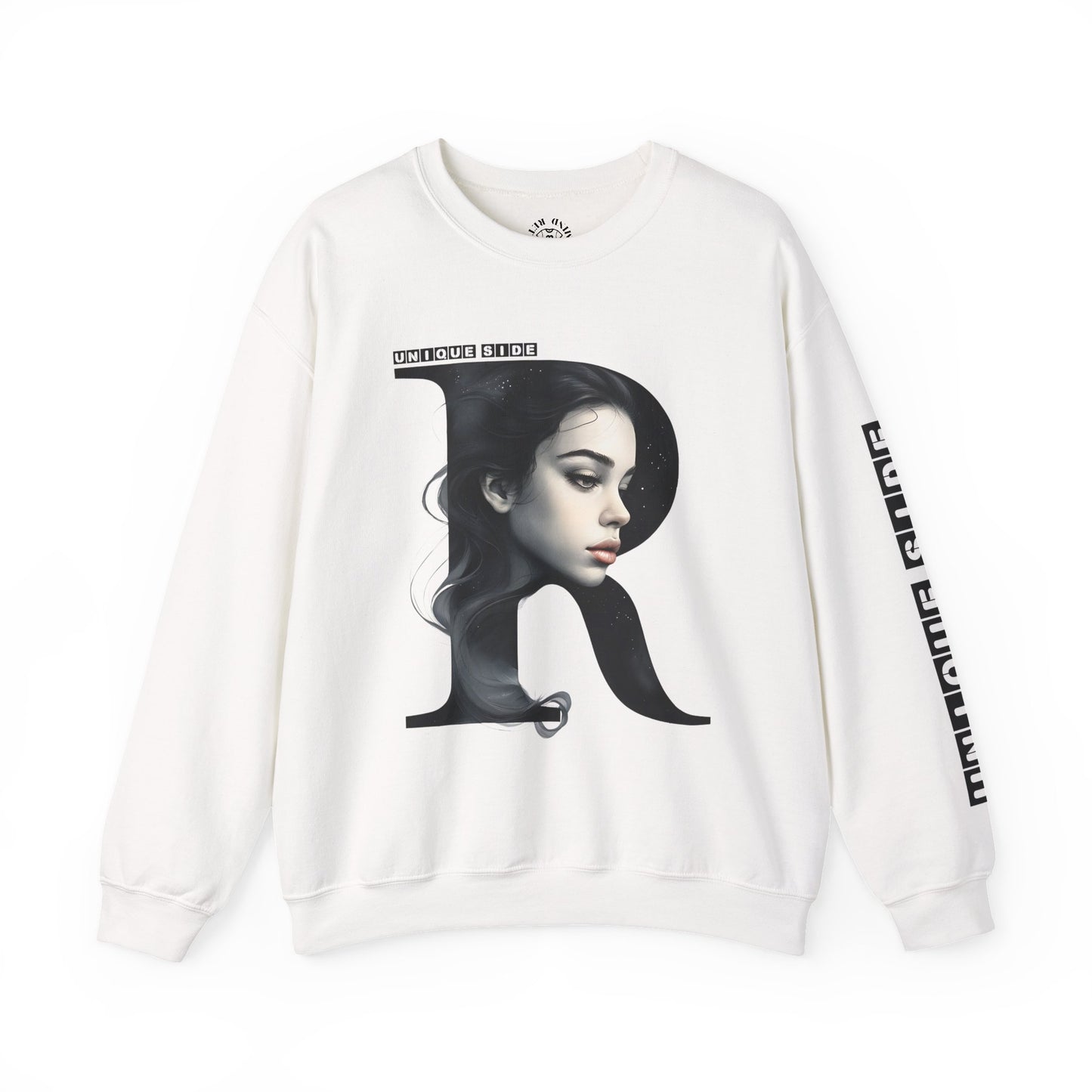 Letter R, Stylish Artistic Sweatshirt, Trendy Crewneck, Graphic Sweater, Cozy Unisex Top, Unique Gift for Art Lovers, Everyday Comfort