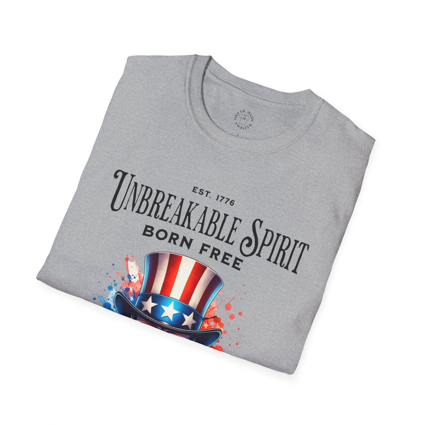 Unisex Softstyle T-Shirt - Unbreakable Spirit Skull Design - Perfect for Independence Day