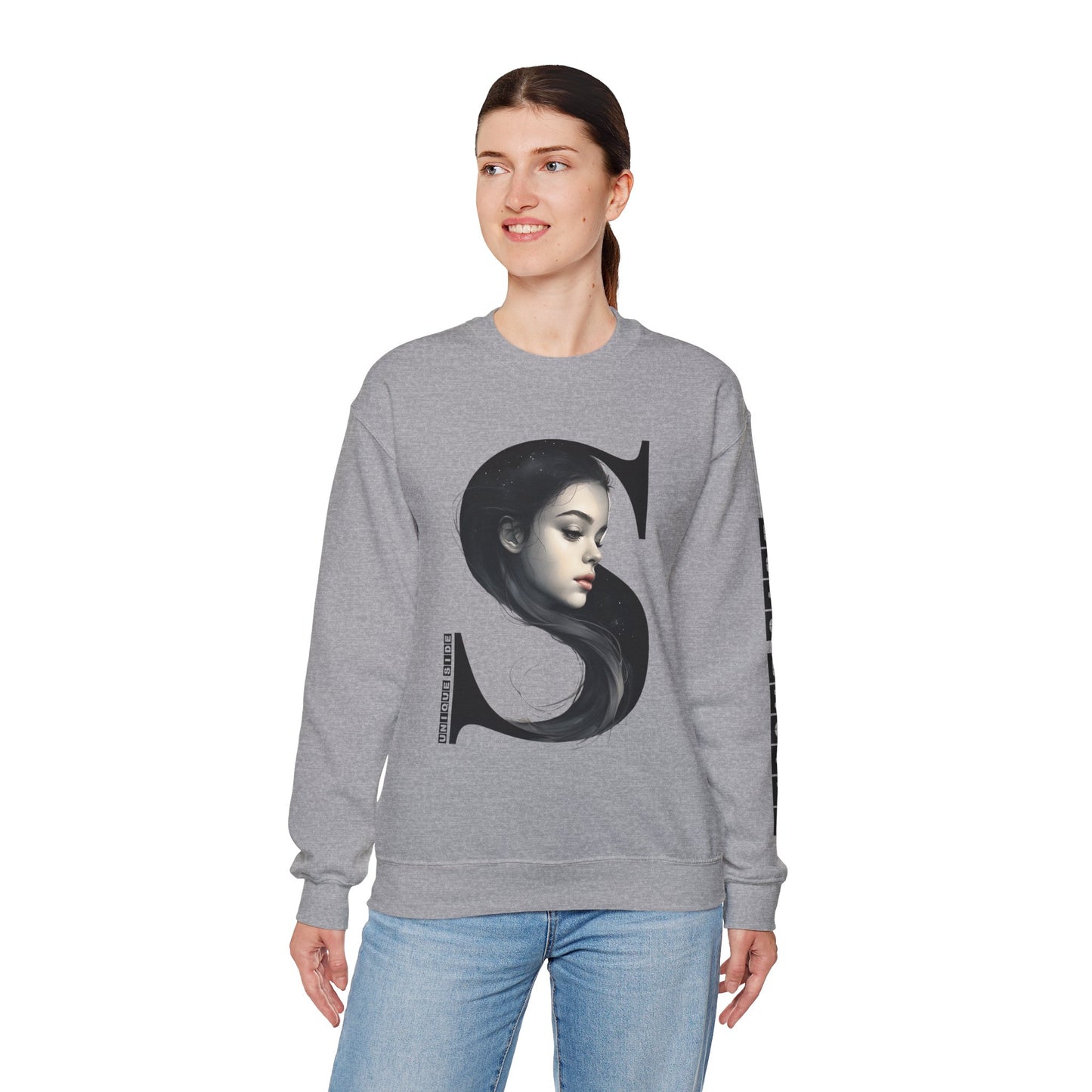 Letter S, Stylish Artistic Sweatshirt, Trendy Crewneck, Graphic Sweater, Cozy Unisex Top, Unique Gift for Art Lovers, Everyday Comfort