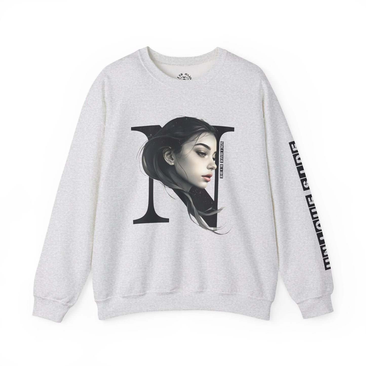 Letter N, Stylish Artistic Sweatshirt, Trendy Crewneck, Graphic Sweater, Cozy Unisex Top, Unique Gift for Art Lovers, Everyday Comfort