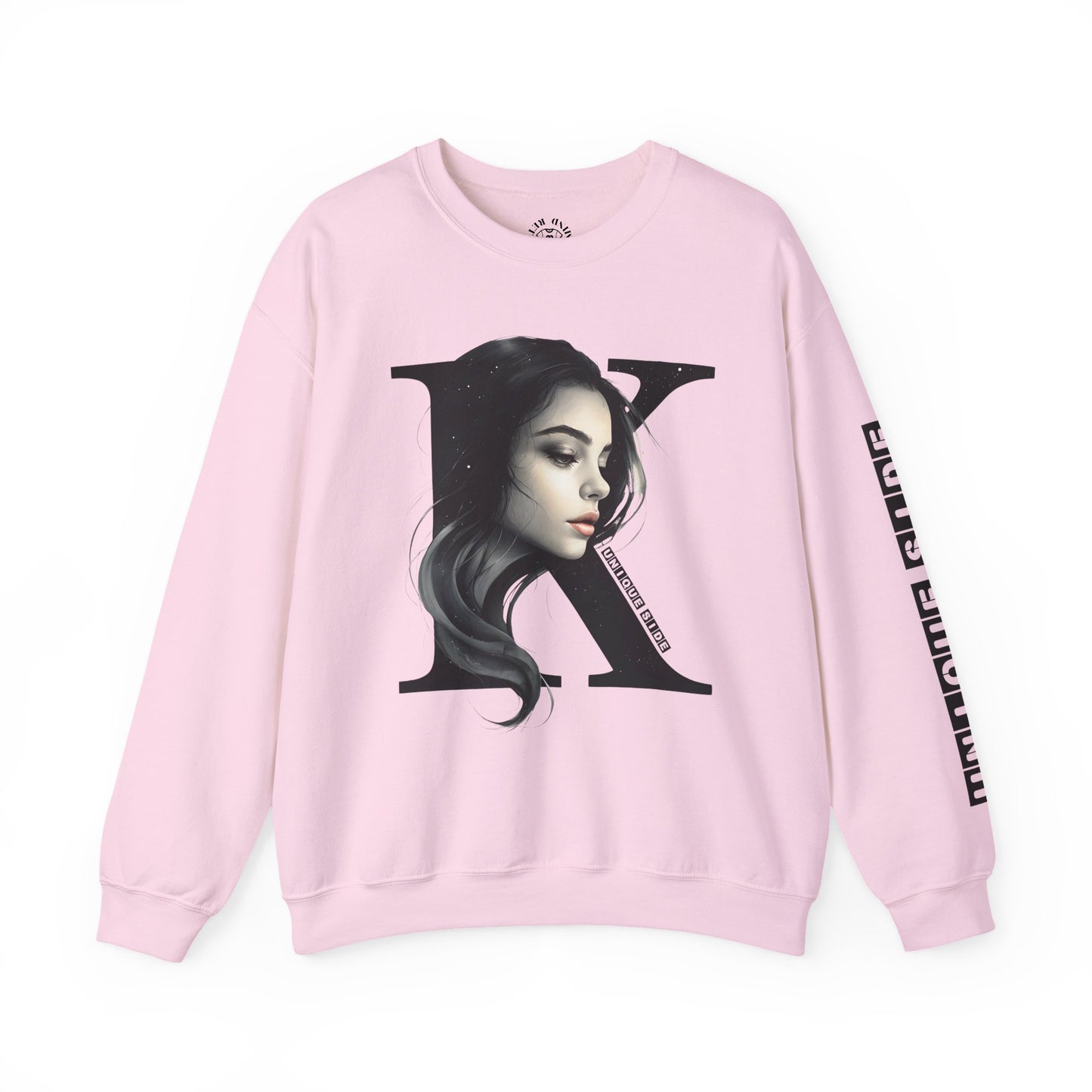 Letter K, Stylish Artistic Sweatshirt, Trendy Crewneck, Graphic Sweater, Cozy Unisex Top, Unique Gift for Art Lovers, Everyday Comfort