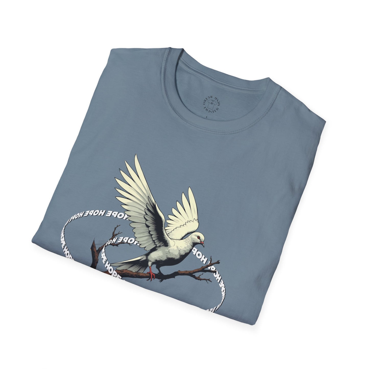 Hopeful Wings Unisex Softstyle T-Shirt - Inspirational Graphic Tee,dove,twisted