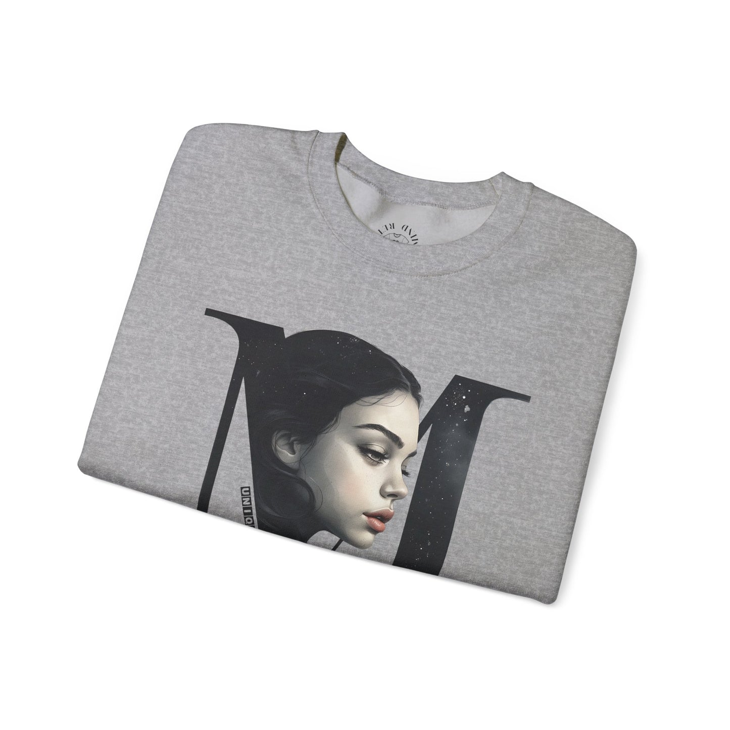 Letter M, Stylish Artistic Sweatshirt, Trendy Crewneck, Graphic Sweater, Cozy Unisex Top, Unique Gift for Art Lovers, Everyday Comfort