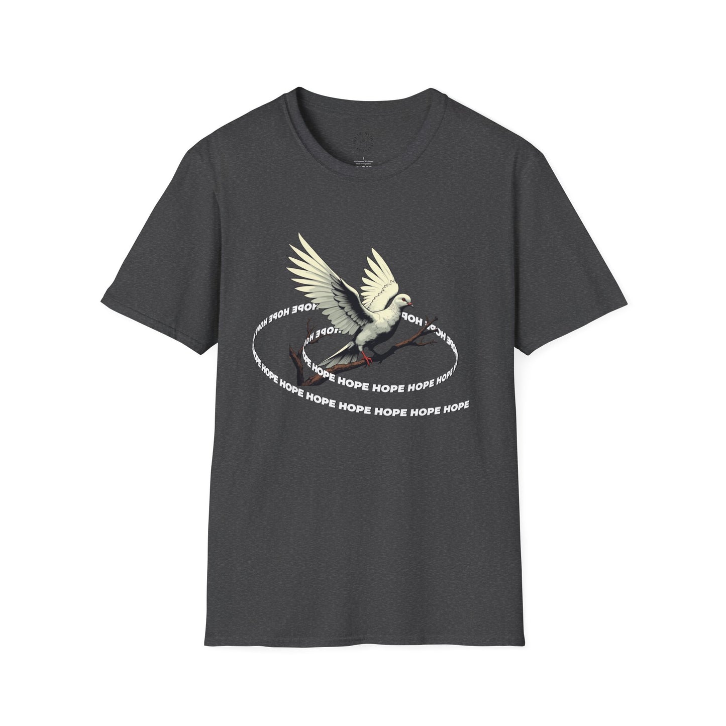 Hopeful Wings Unisex Softstyle T-Shirt - Inspirational Graphic Tee,dove,twisted