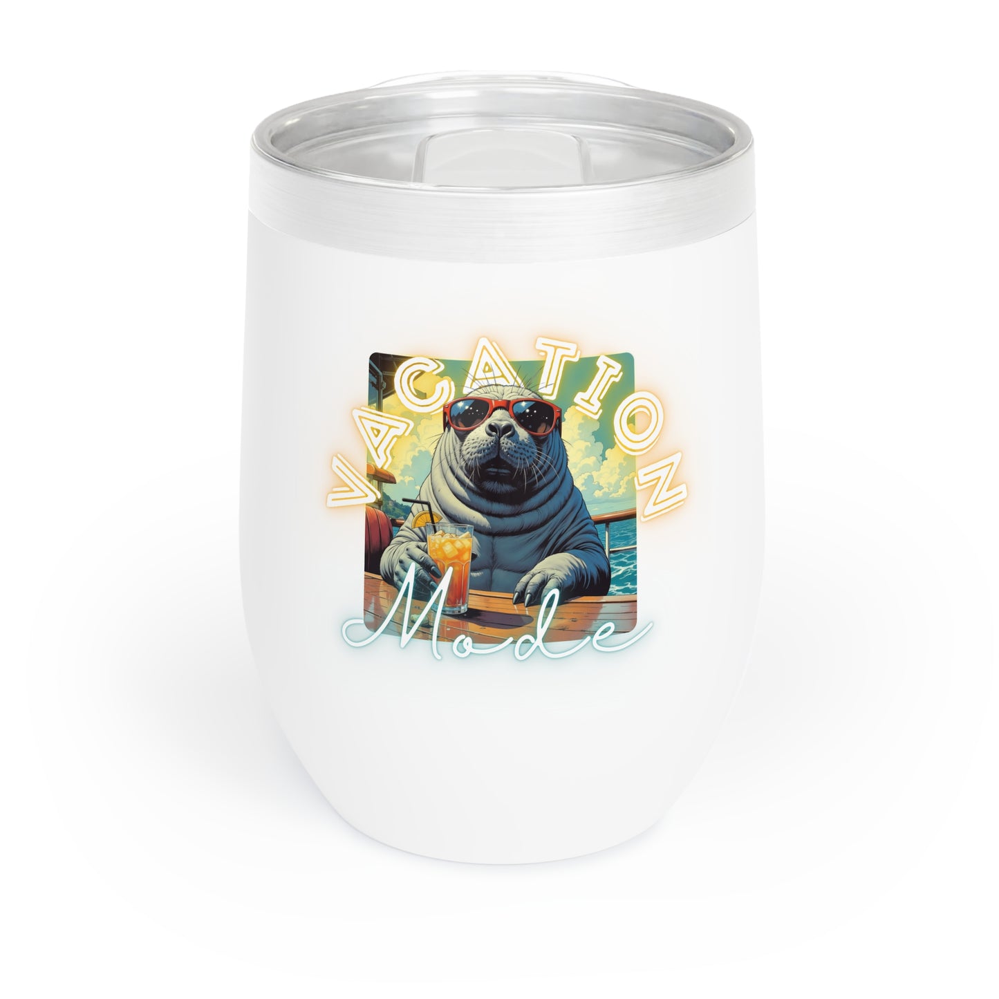 Chill Wine Tumbler - Vacation Mode with Fun Design for Relaxation and Celebrations,vacation