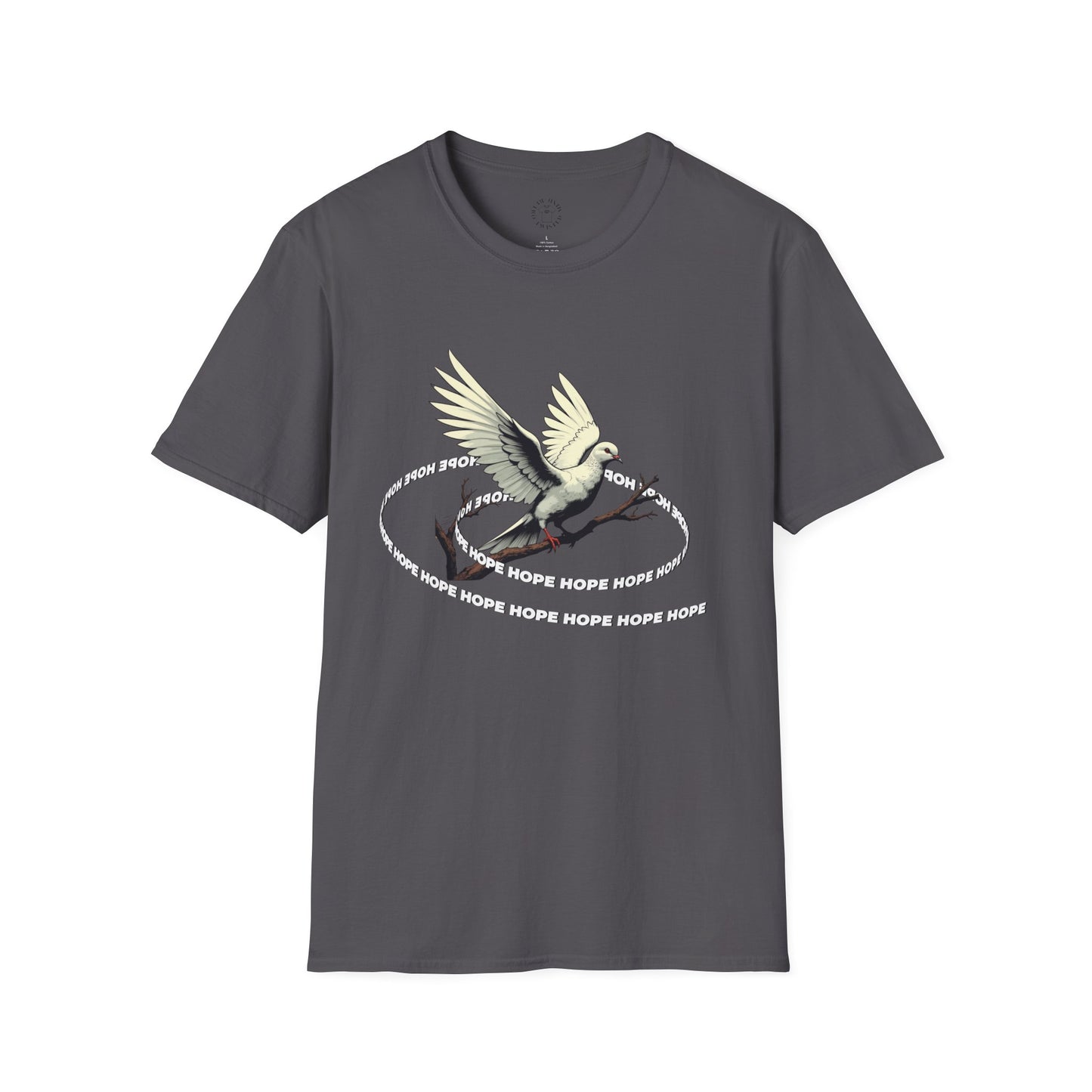 Hopeful Wings Unisex Softstyle T-Shirt - Inspirational Graphic Tee,dove,twisted
