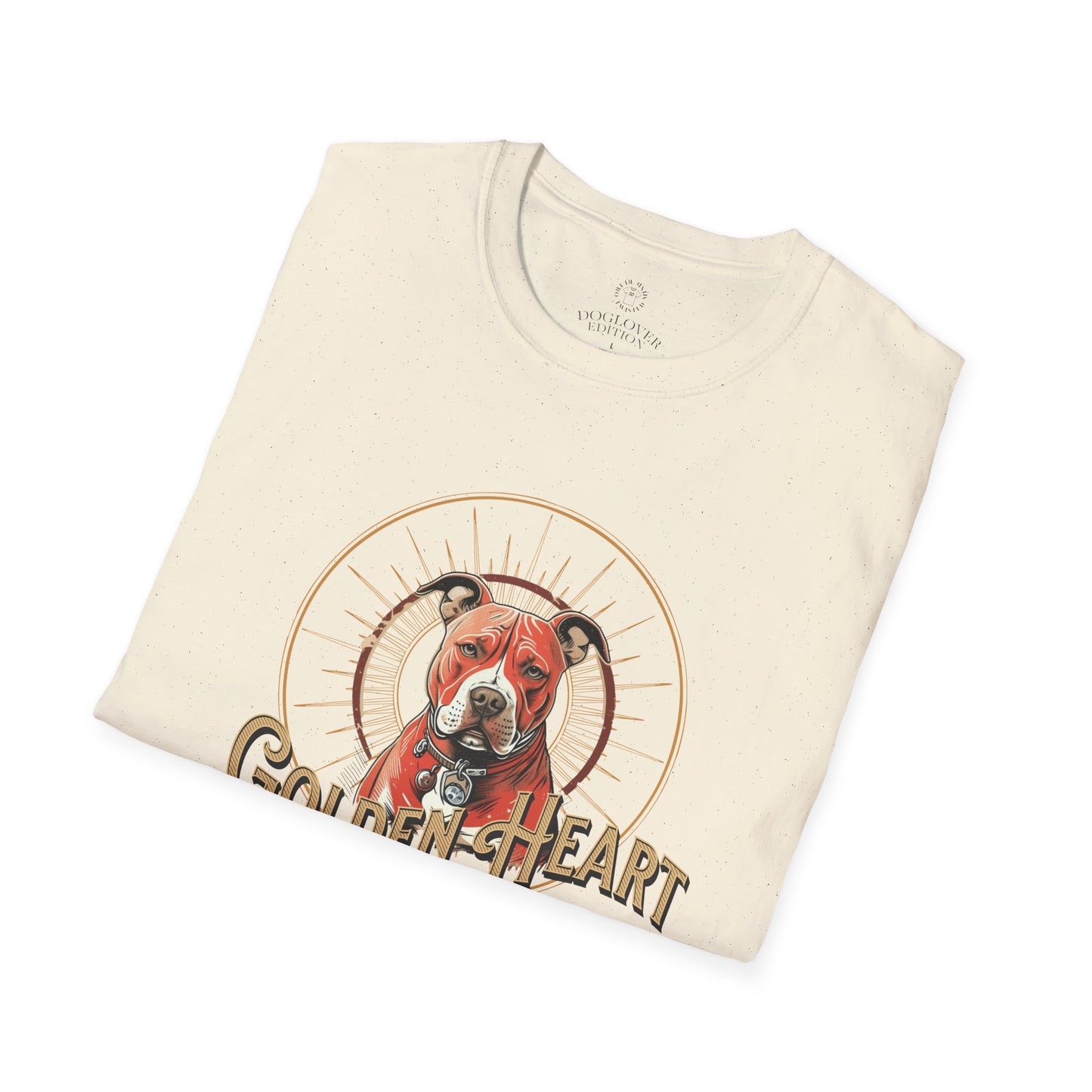 Golden Heart Dog Tee | Unisex Softstyle T-Shirt, Pet Lover Gift, Animal Adoption Awareness, Casual Wear, Dog Mom Apparel
