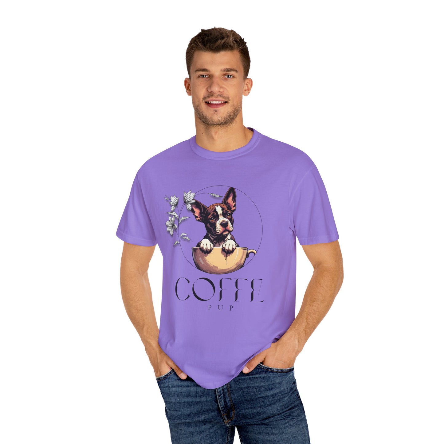 Coffee Pup Unisex Garment-Dyed T-shirt