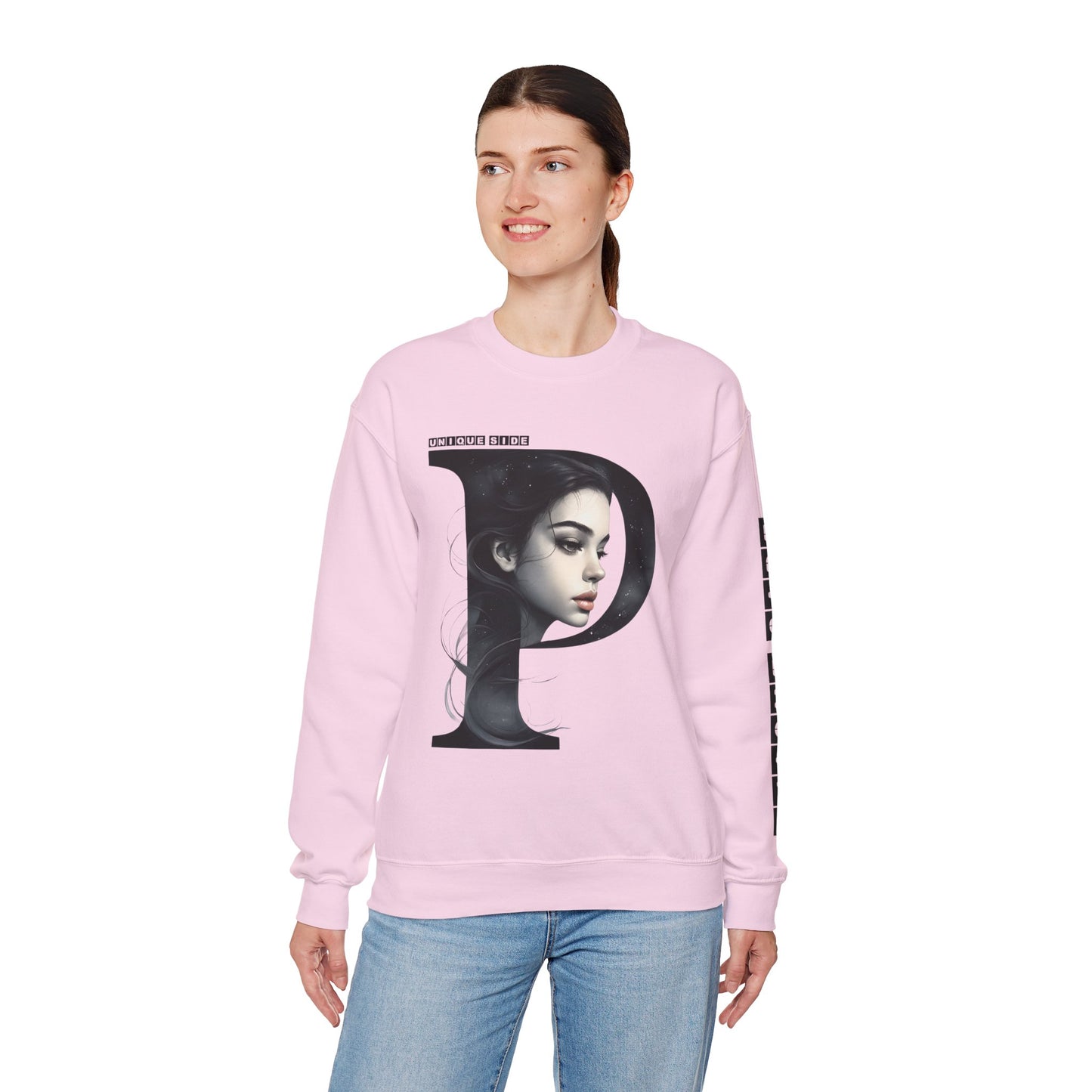 Letter P, Stylish Artistic Sweatshirt, Trendy Crewneck, Graphic Sweater, Cozy Unisex Top, Unique Gift for Art Lovers, Everyday Comfort