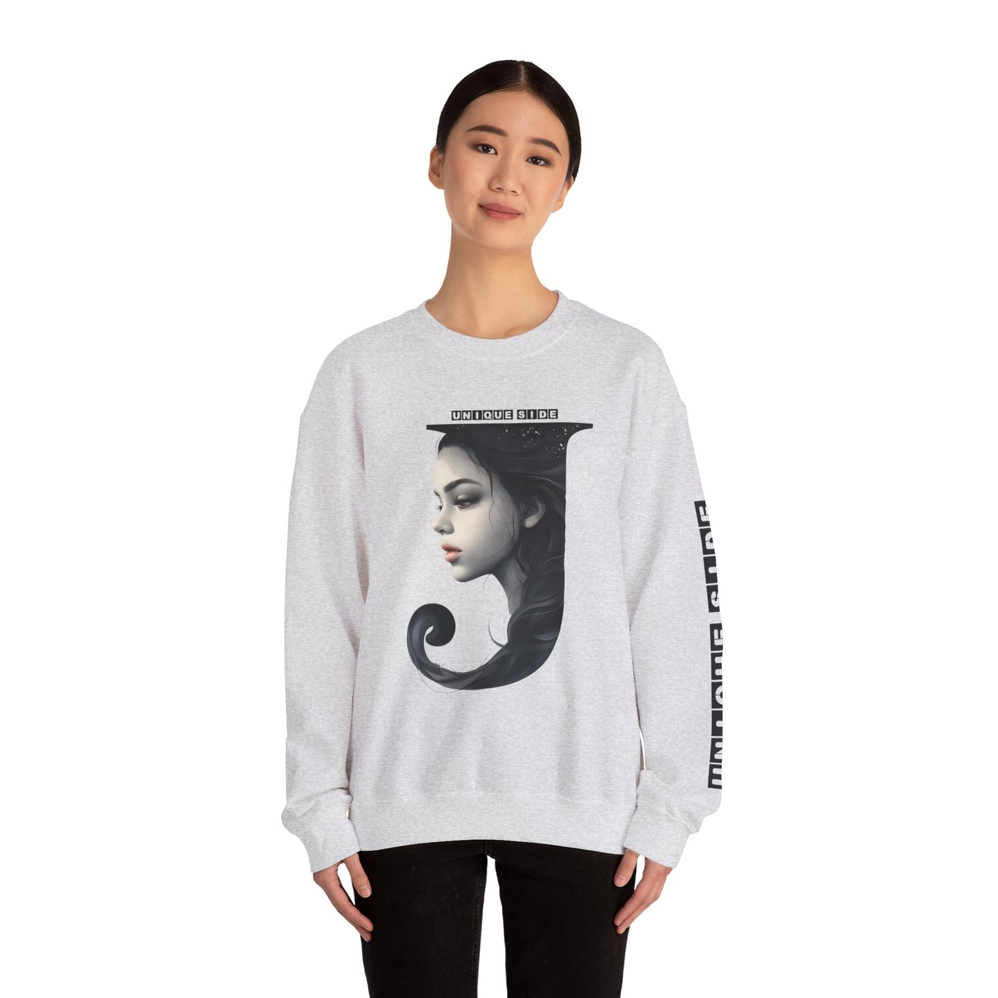 Letter J, Stylish Artistic Sweatshirt, Trendy Crewneck, Graphic Sweater, Cozy Unisex Top, Unique Gift for Art Lovers, Everyday Comfort