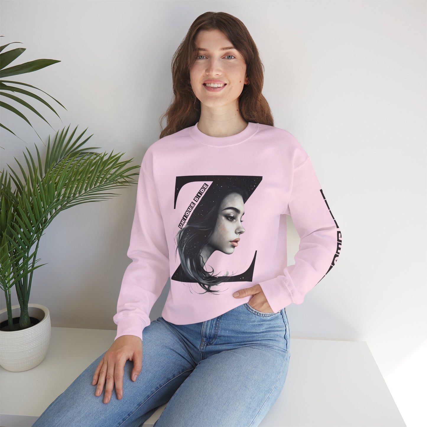Letter Z, Stylish Artistic Sweatshirt, Trendy Crewneck, Graphic Sweater, Cozy Unisex Top, Unique Gift for Art Lovers, Everyday Comfort