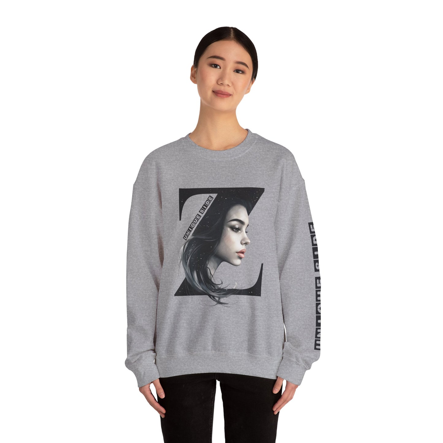 Letter Z, Stylish Artistic Sweatshirt, Trendy Crewneck, Graphic Sweater, Cozy Unisex Top, Unique Gift for Art Lovers, Everyday Comfort