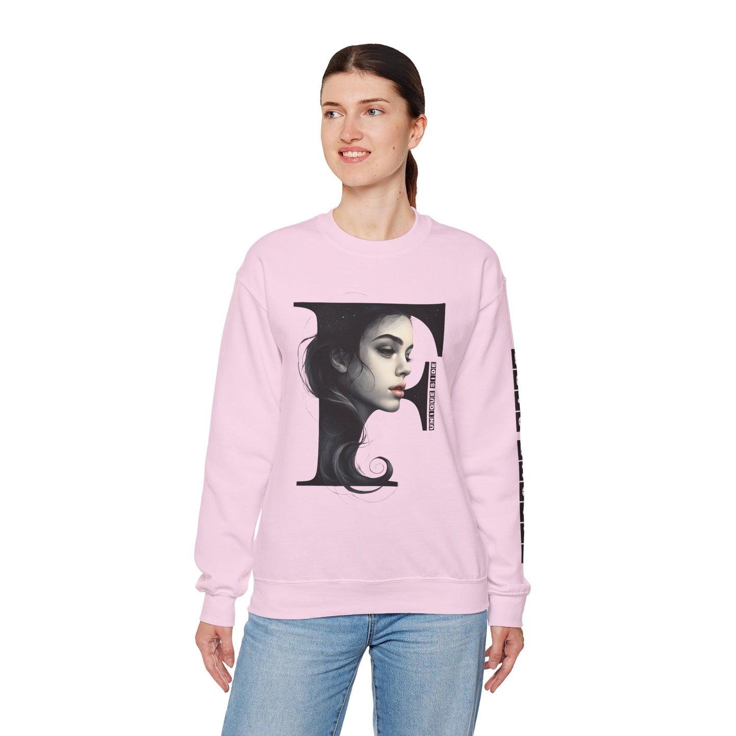 Letter F, Stylish Artistic Sweatshirt, Trendy Crewneck, Graphic Sweater, Cozy Unisex Top, Unique Gift for Art Lovers, Everyday Comfort