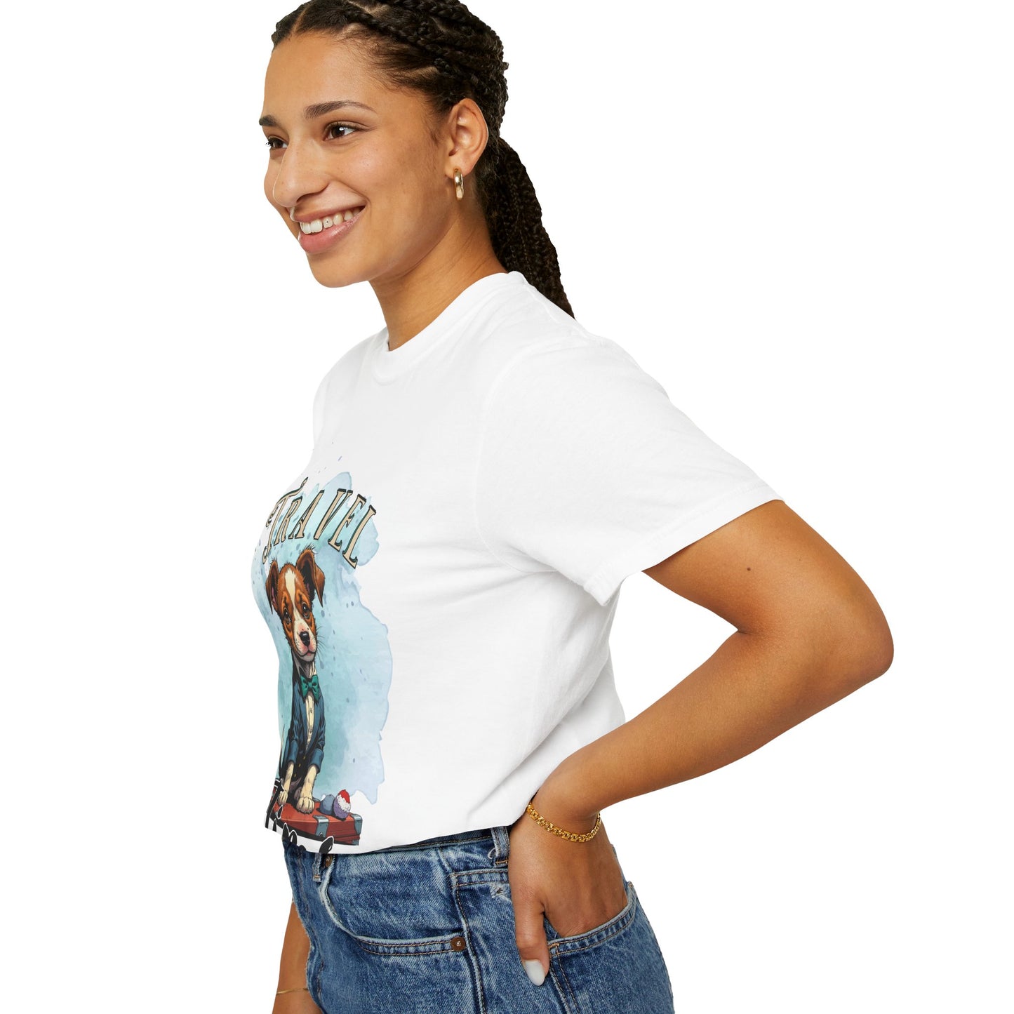 Travel Time Dog Graphic Unisex T-Shirt - Perfect for Pet Lovers and Travel Enthusiasts