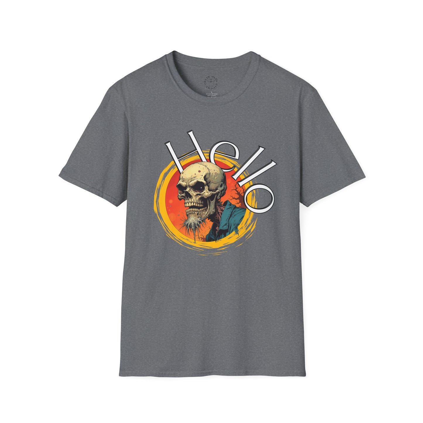 Hello Skull Graphic Unisex Softstyle T-Shirt - Edgy Streetwear Tee,scull