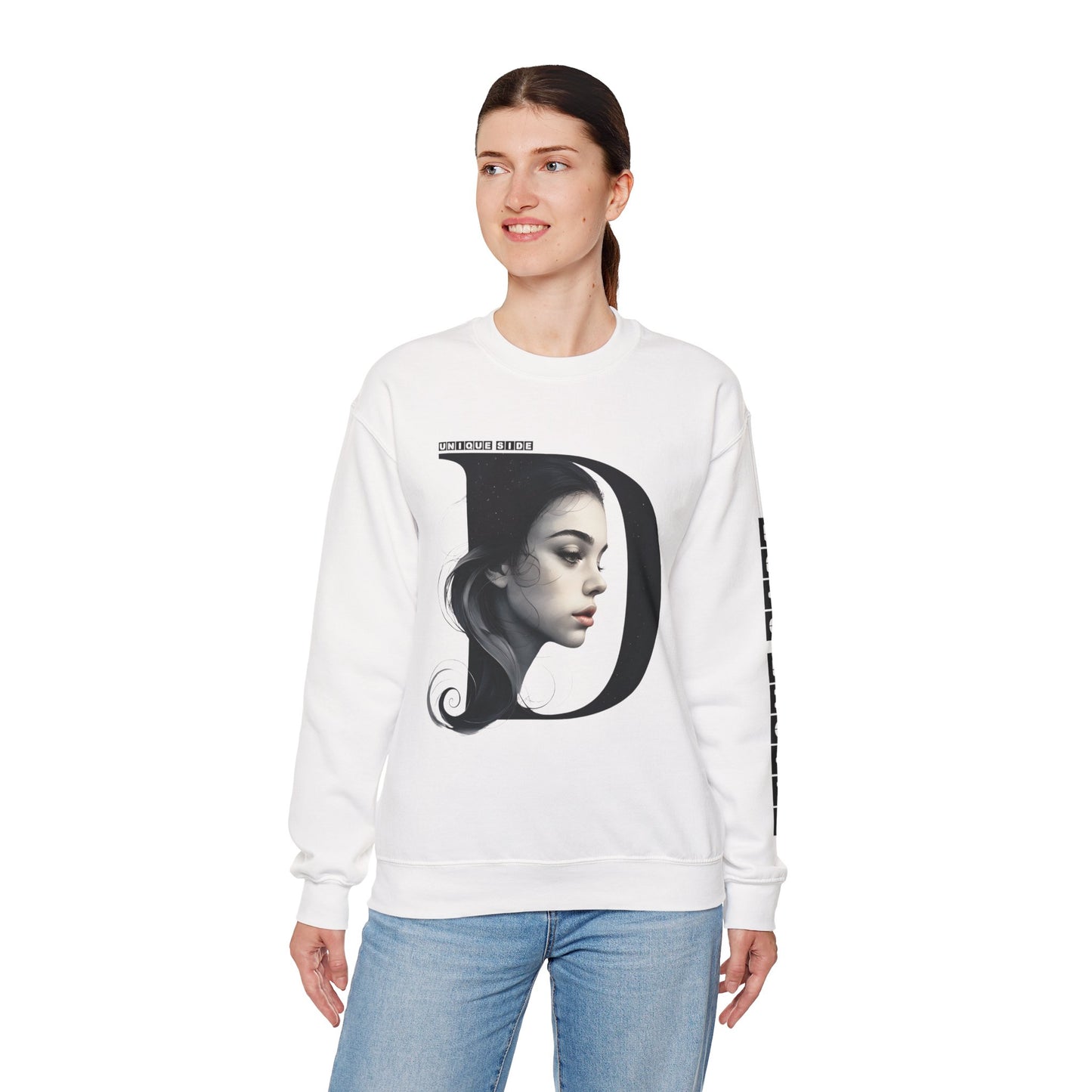 Letter D,Stylish Artistic Sweatshirt, Trendy Crewneck, Graphic Sweater, Cozy Unisex Top, Unique Gift for Art Lovers, Everyday Comfort