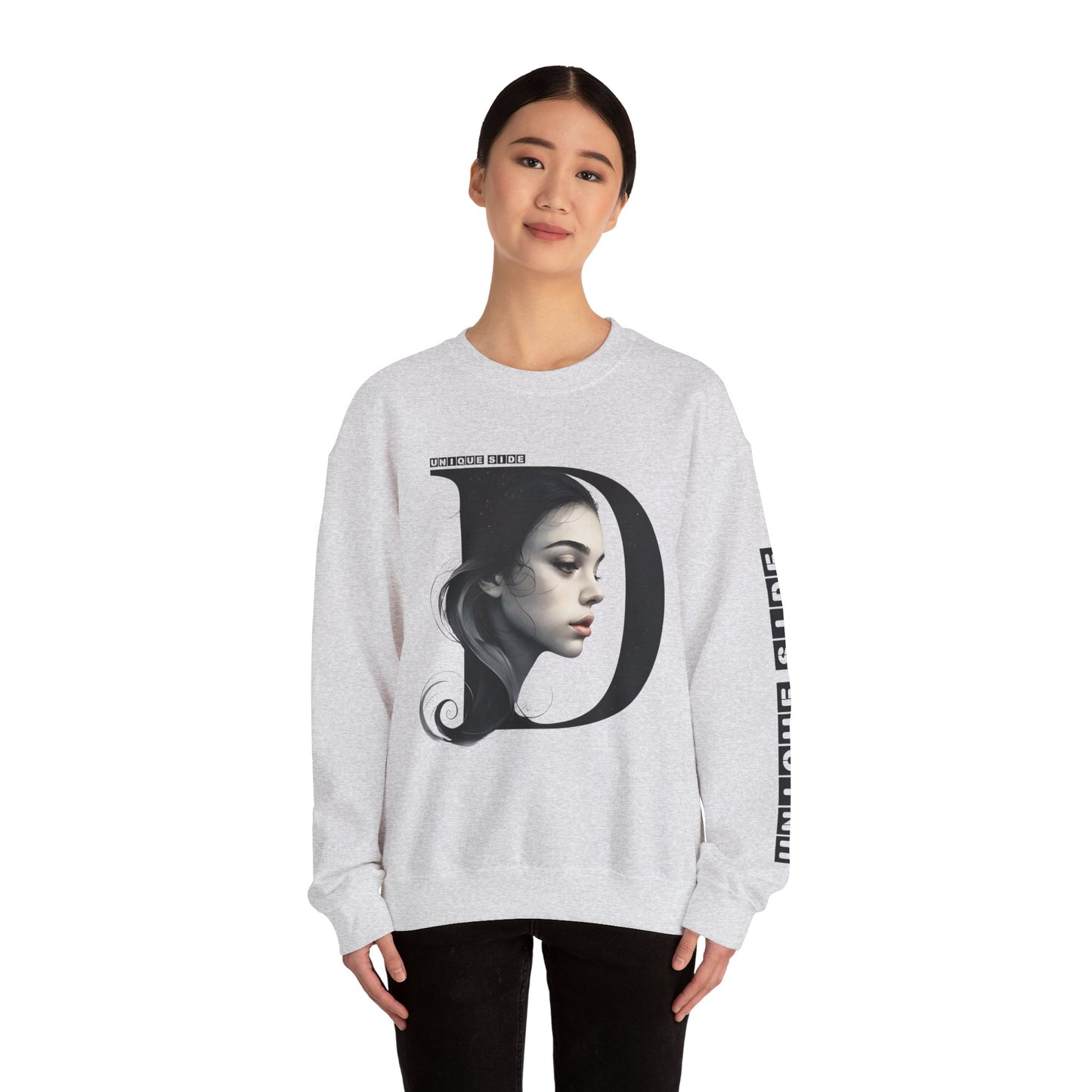 Letter D,Stylish Artistic Sweatshirt, Trendy Crewneck, Graphic Sweater, Cozy Unisex Top, Unique Gift for Art Lovers, Everyday Comfort