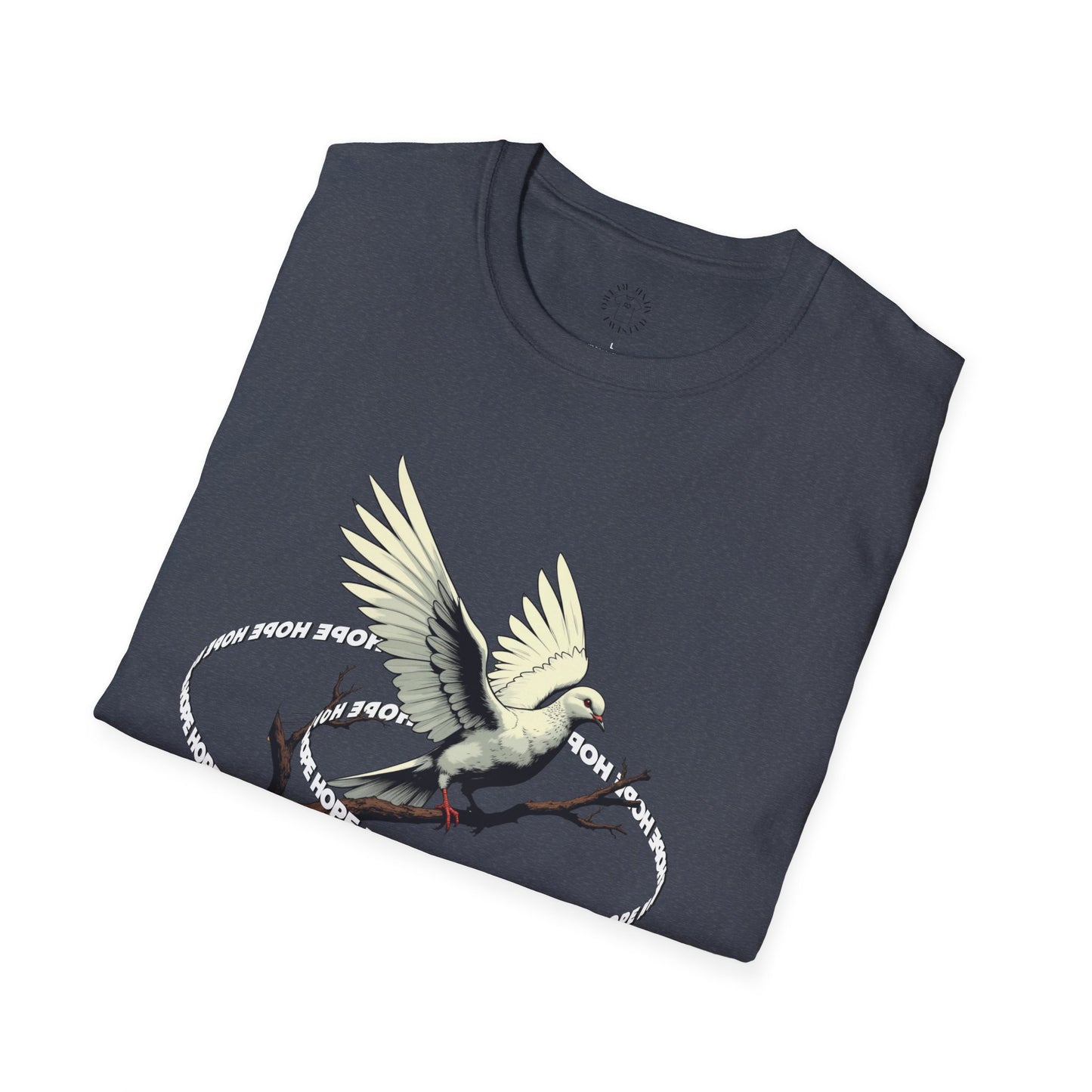 Hopeful Wings Unisex Softstyle T-Shirt - Inspirational Graphic Tee,dove,twisted