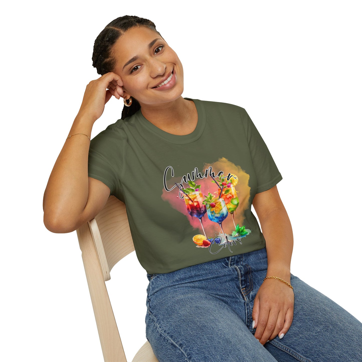 Colorful Floral Summer Unisex T-Shirt, Boho Shirt, Gift for Her, Vacation Tee, Festival Apparel, Summer Outfit