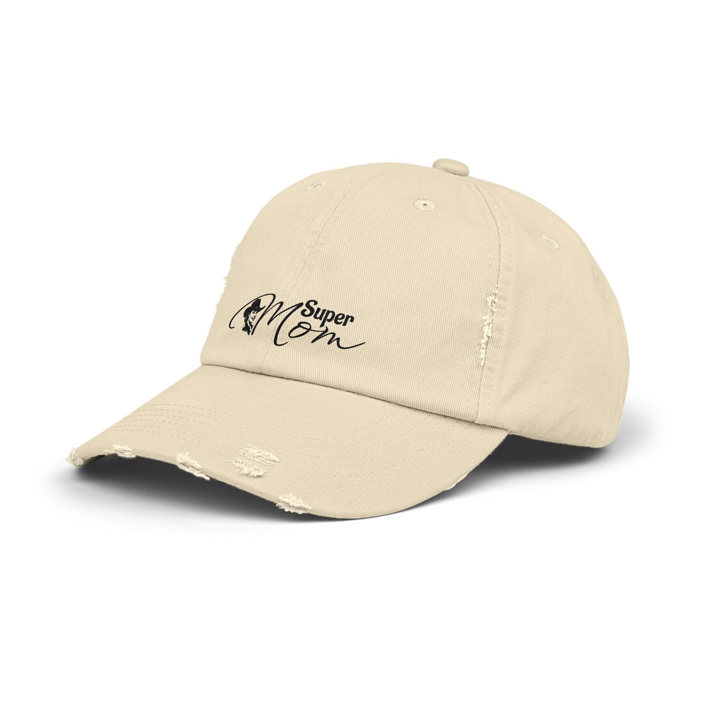 Super Mom Unisex Distressed Cap, Casual Hat for Moms, Gift for Mother's Day, Everyday Wear, Relaxed Style
