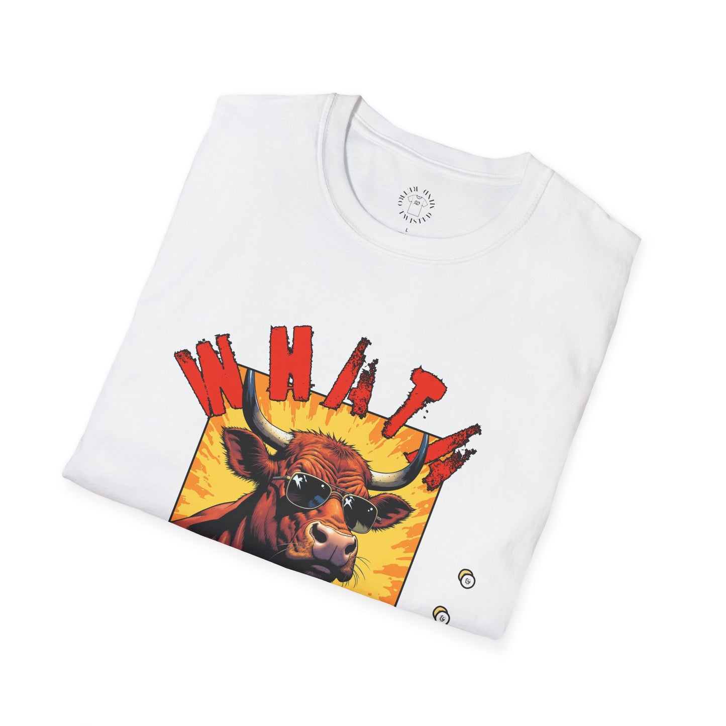 Whimsical Cow Graphic Unisex Softstyle T-Shirt - 'What bull Shhh...'