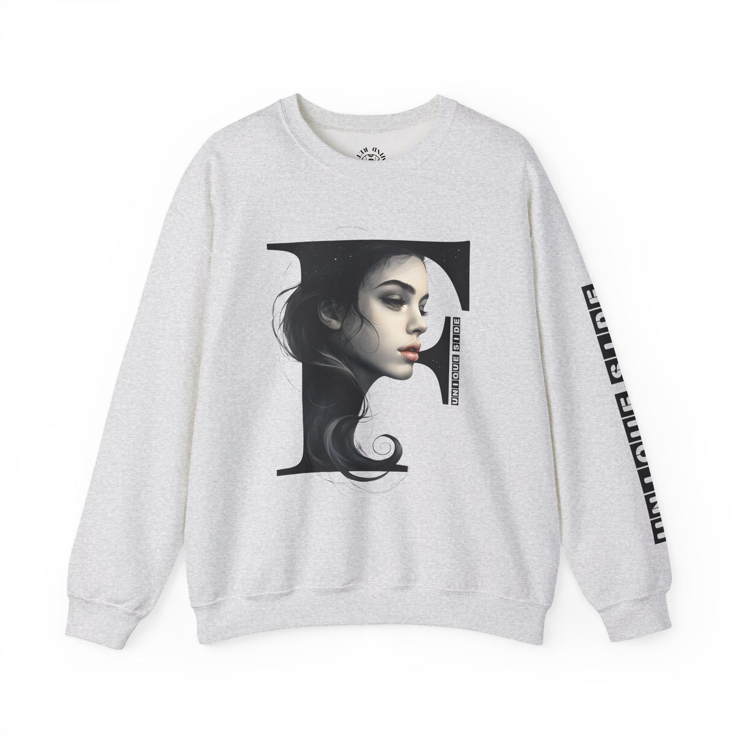 Letter F, Stylish Artistic Sweatshirt, Trendy Crewneck, Graphic Sweater, Cozy Unisex Top, Unique Gift for Art Lovers, Everyday Comfort