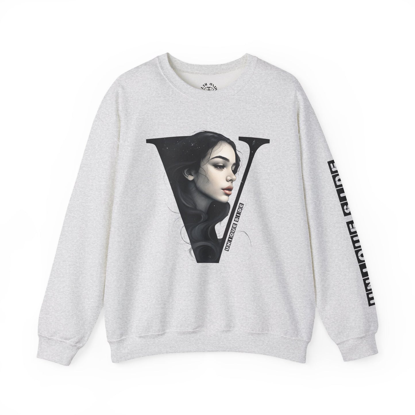 Letter V, Stylish Artistic Sweatshirt, Trendy Crewneck, Graphic Sweater, Cozy Unisex Top, Unique Gift for Art Lovers, Everyday Comfort