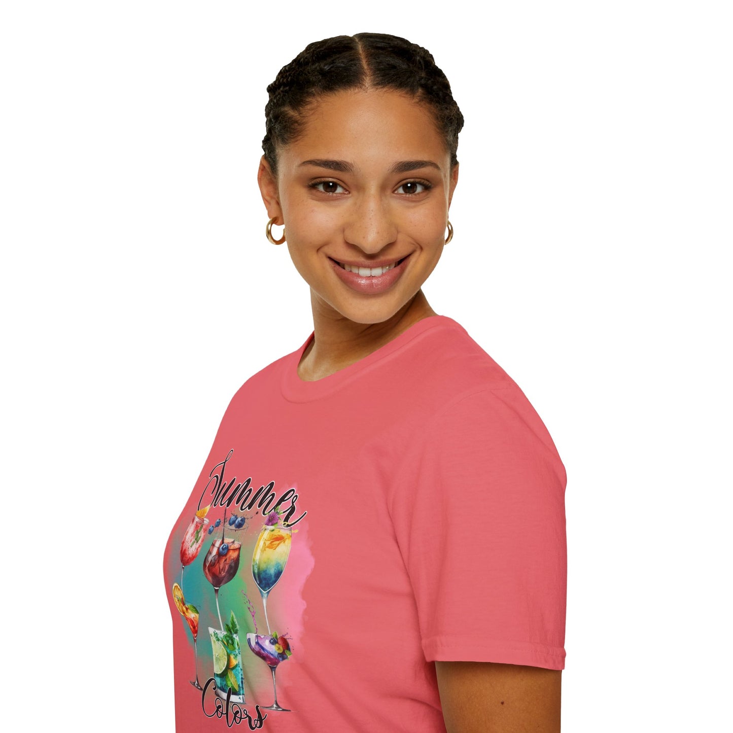 Summer Colors Cocktail T-Shirt, Unisex Tee, Fun Summer Wear, Gift for Cocktails Lovers, Beach Party Shirt, Vacation Top