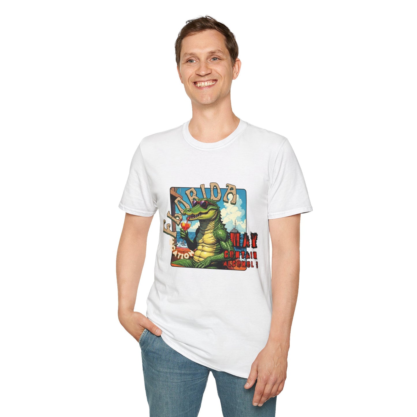 Florida Alligator Unisex Softstyle T-Shirt - Retro Vibe Casual Tee,vacation ,florida,