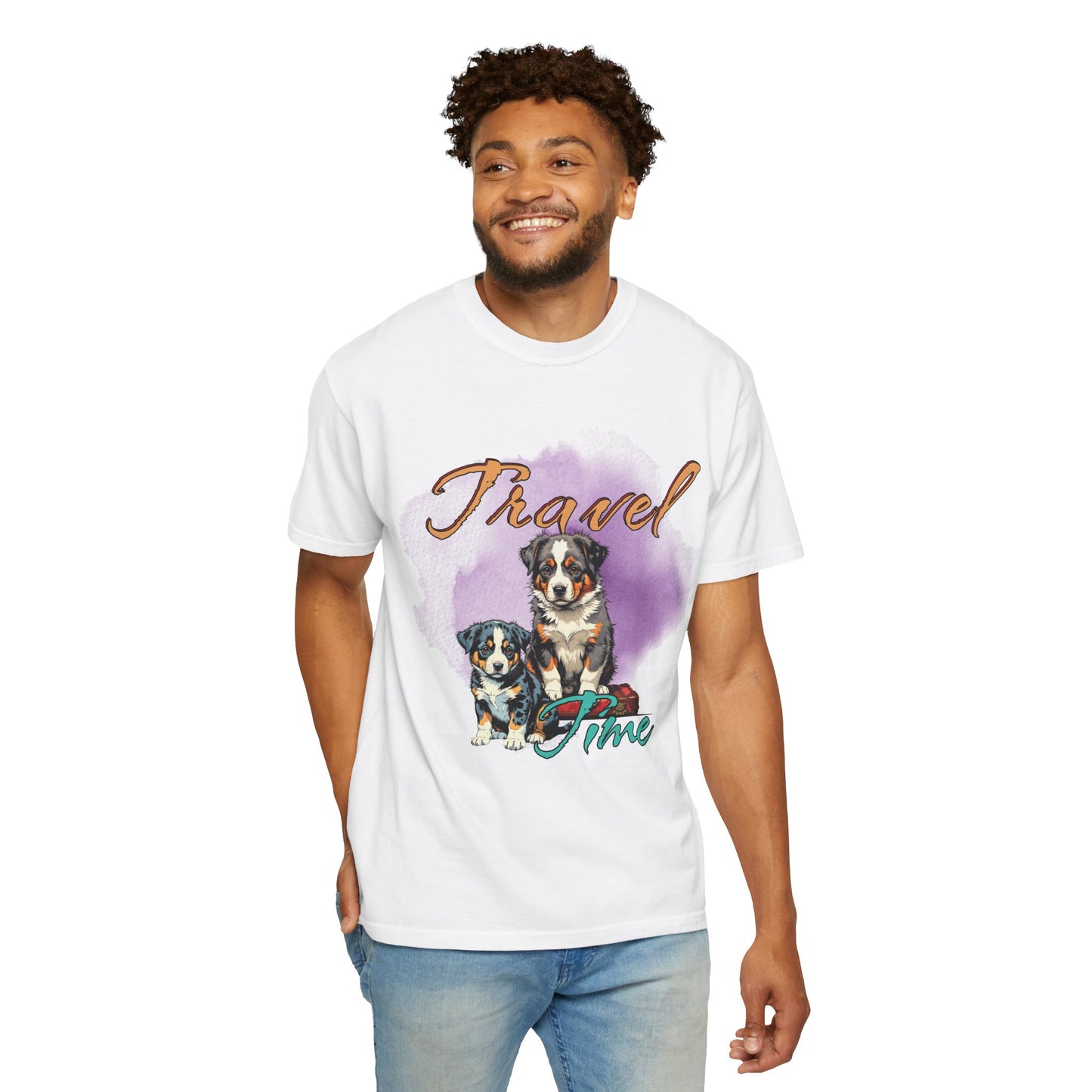 Travel Time Dog Lovers Unisex T-Shirt, Vintage Pet Tee, Dog Travel Shirt, Cute Pet Lover Gift, Animal Adventure Apparel