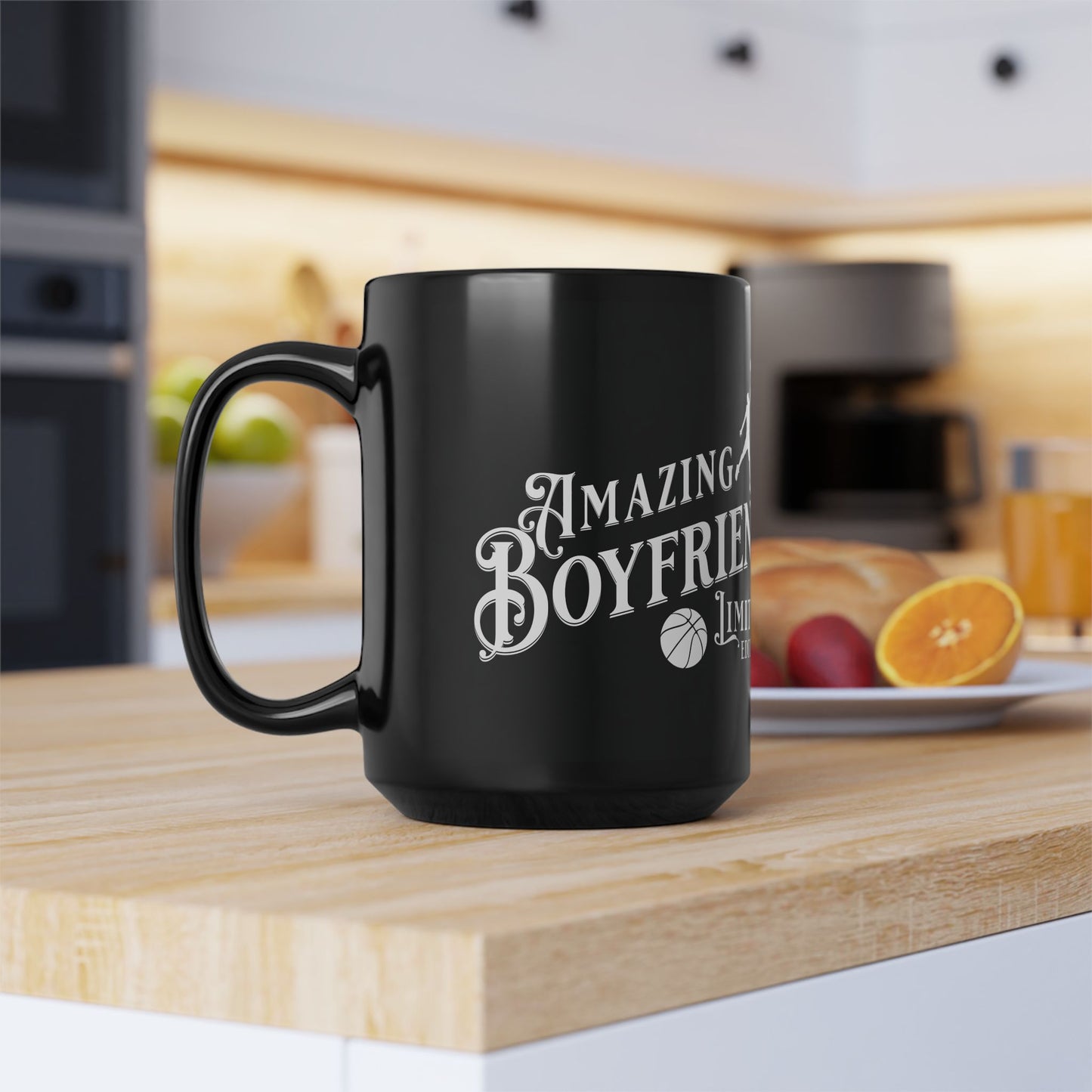 Amazing Boyfriend, Basketball, Valentine's day gift for him .Black Mug