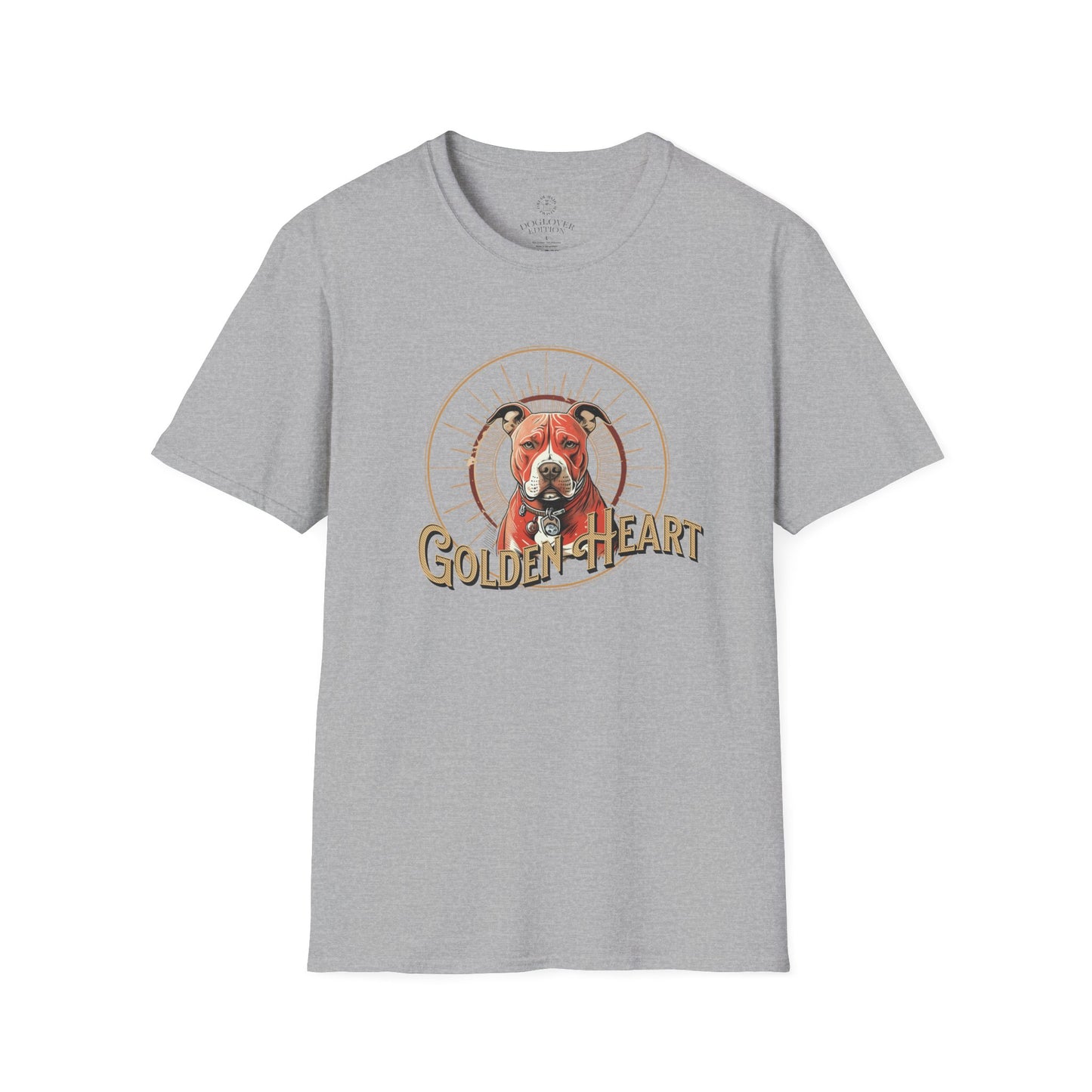Golden Heart Dog Tee | Unisex Softstyle T-Shirt, Pet Lover Gift, Animal Adoption Awareness, Casual Wear, Dog Mom Apparel