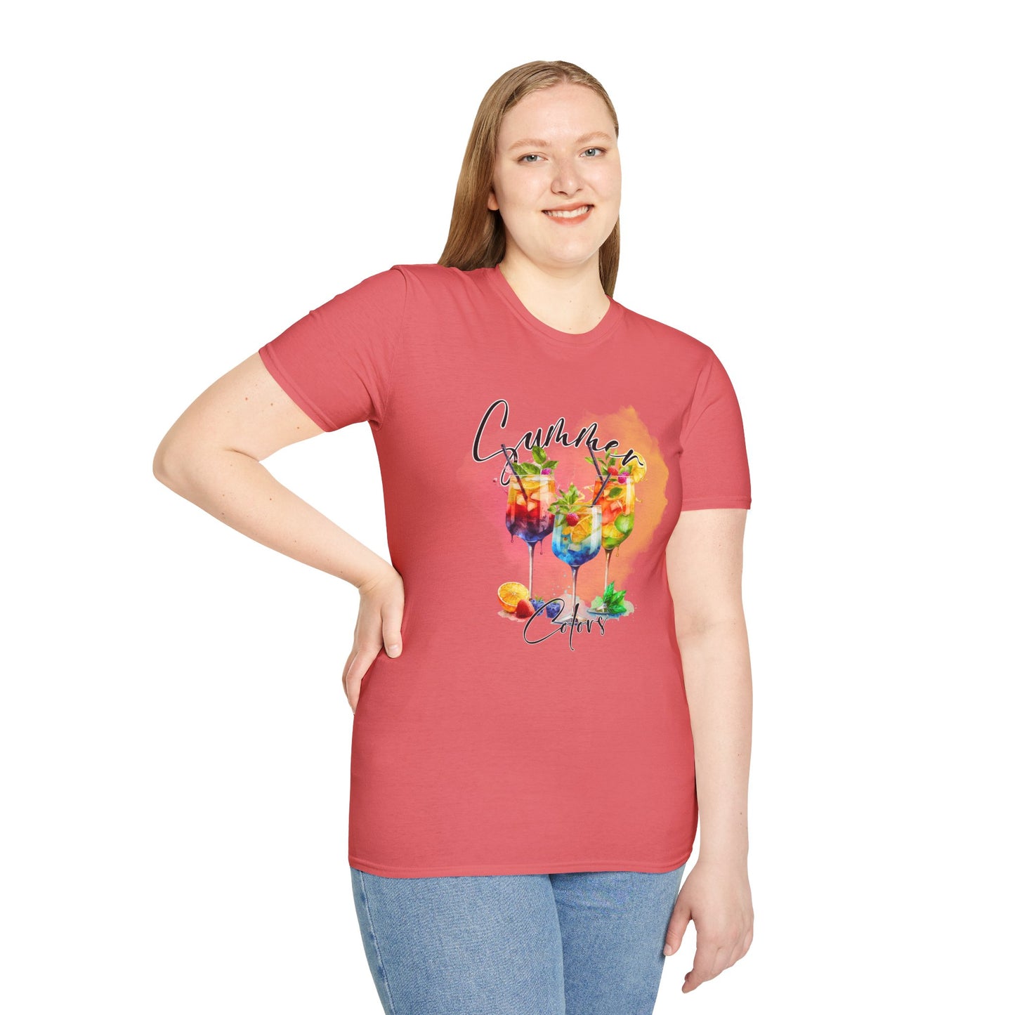 Colorful Floral Summer Unisex T-Shirt, Boho Shirt, Gift for Her, Vacation Tee, Festival Apparel, Summer Outfit