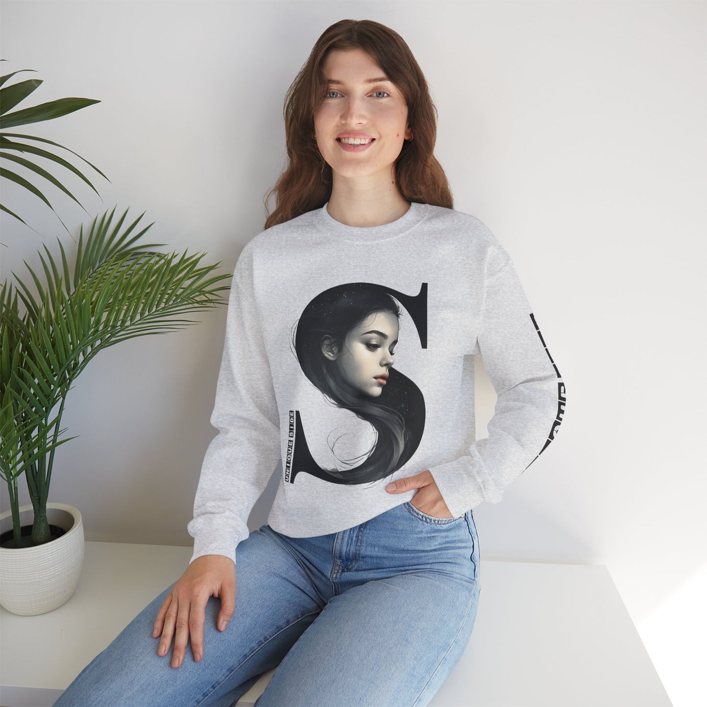 Letter S, Stylish Artistic Sweatshirt, Trendy Crewneck, Graphic Sweater, Cozy Unisex Top, Unique Gift for Art Lovers, Everyday Comfort