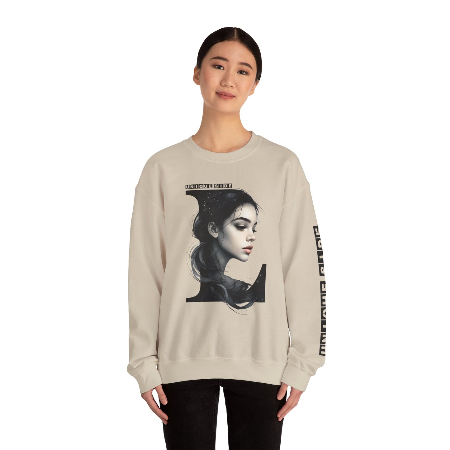 Letter L, Stylish Artistic Sweatshirt, Trendy Crewneck, Graphic Sweater, Cozy Unisex Top, Unique Gift for Art Lovers, Everyday Comfort