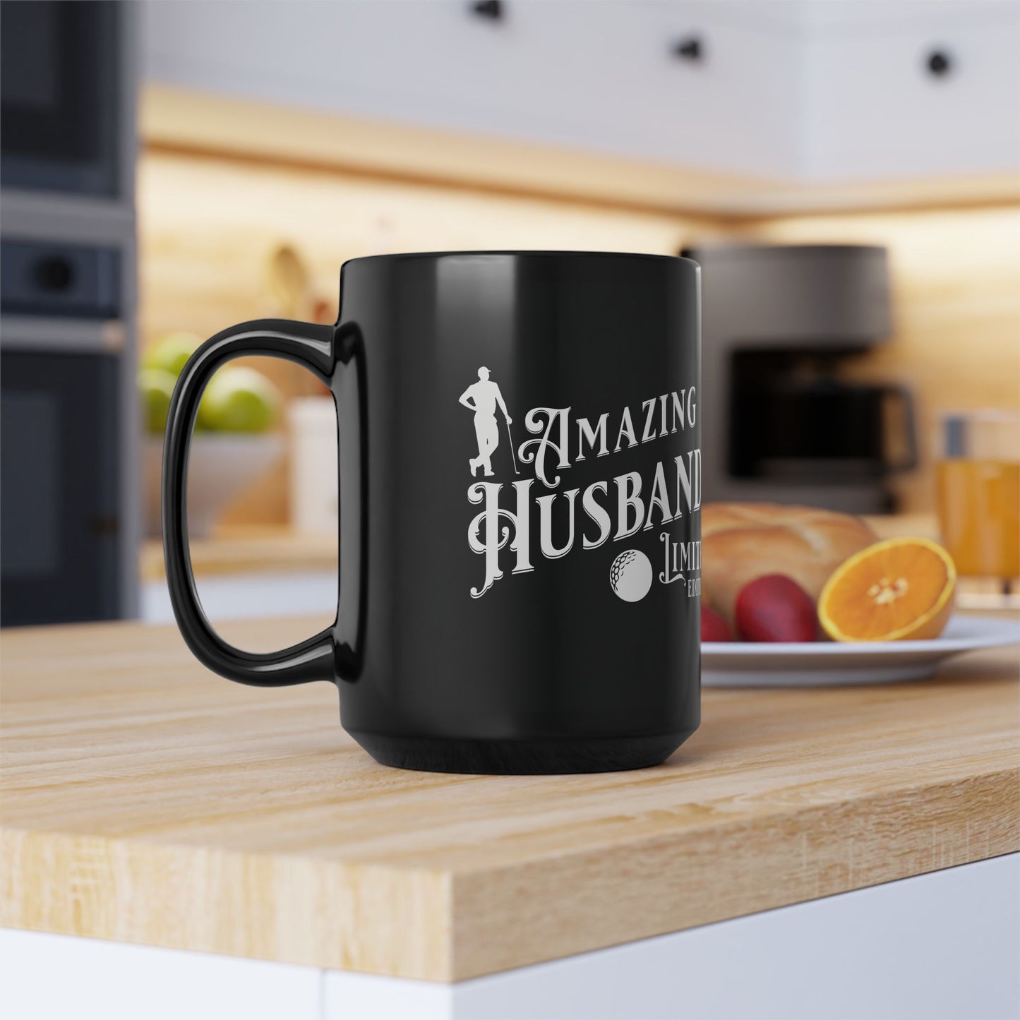 Amazing Husband, Golf , Valentine's day gift for him .Black Mug