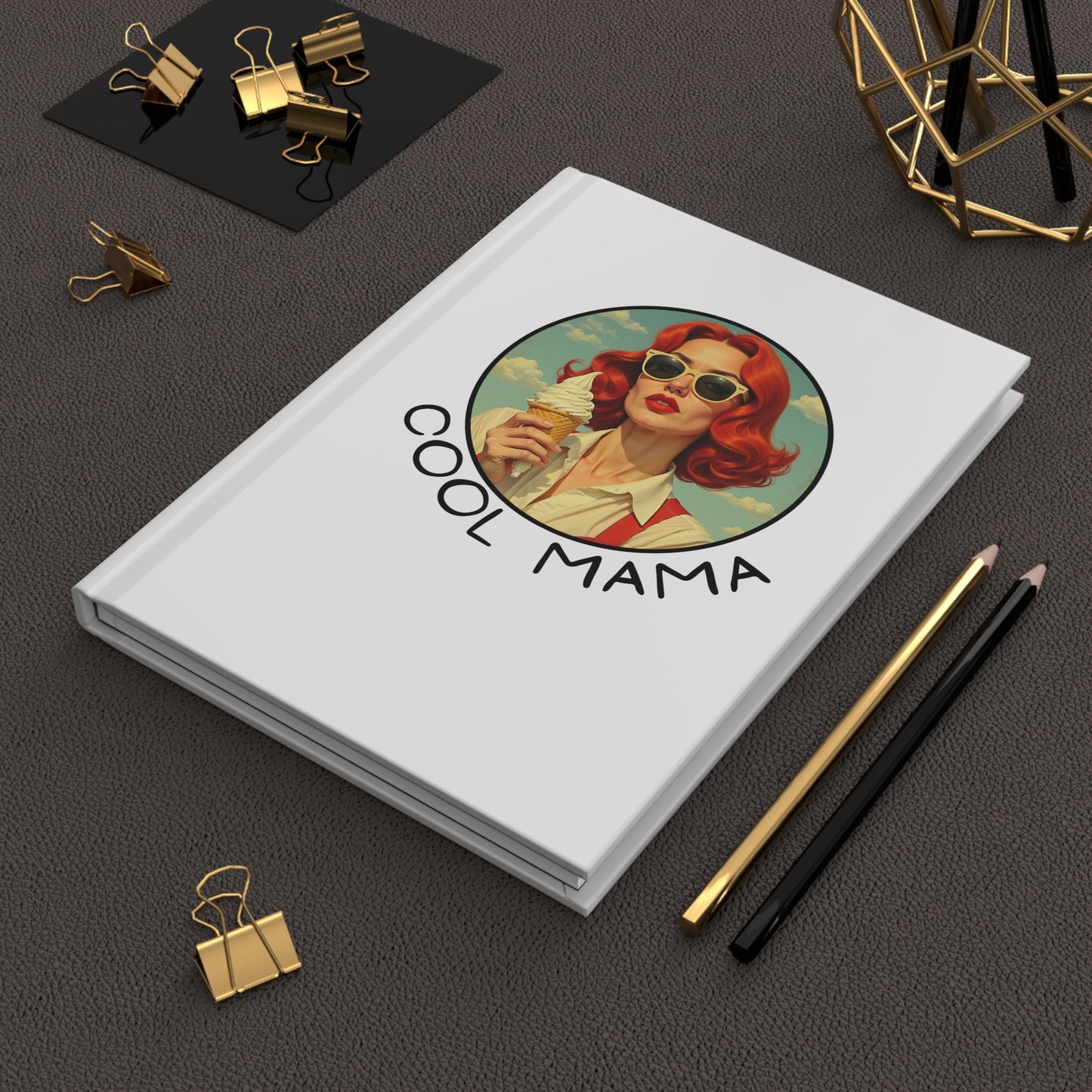 Retro Cool Mama Hardcover Journal, Gift for Moms, Vintage Style Notebook, Mother's Day Present, Journal for Writing