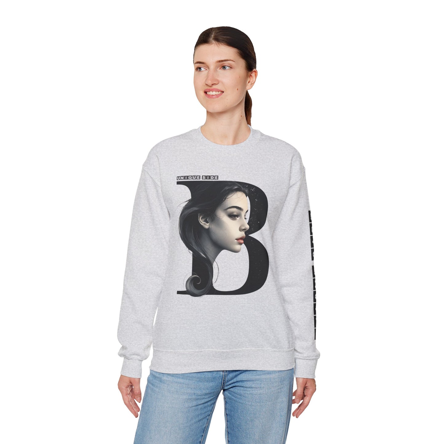 Letter B,Stylish Artistic Sweatshirt, Trendy Crewneck, Graphic Sweater, Cozy Unisex Top, Unique Gift for Art Lovers, Everyday Comfort
