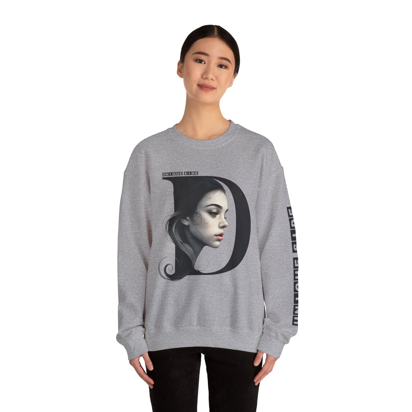 Letter D,Stylish Artistic Sweatshirt, Trendy Crewneck, Graphic Sweater, Cozy Unisex Top, Unique Gift for Art Lovers, Everyday Comfort